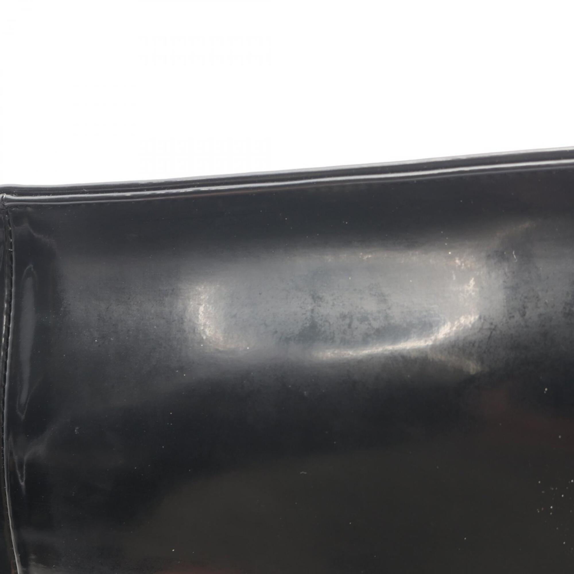 Chanel Black Clear Vinyl Patent Leather Handbag Tote Bag (Pre-Owned)