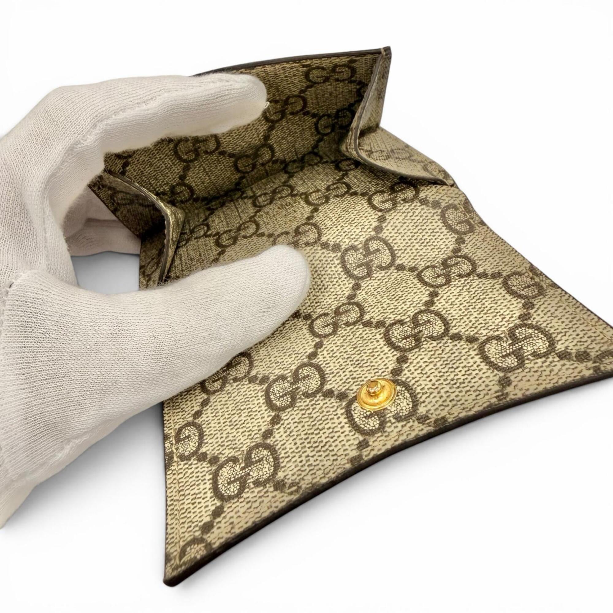 Gucci Beige Brown Gg Supreme Wallet (Tri-Fold) (Pre-Owned)