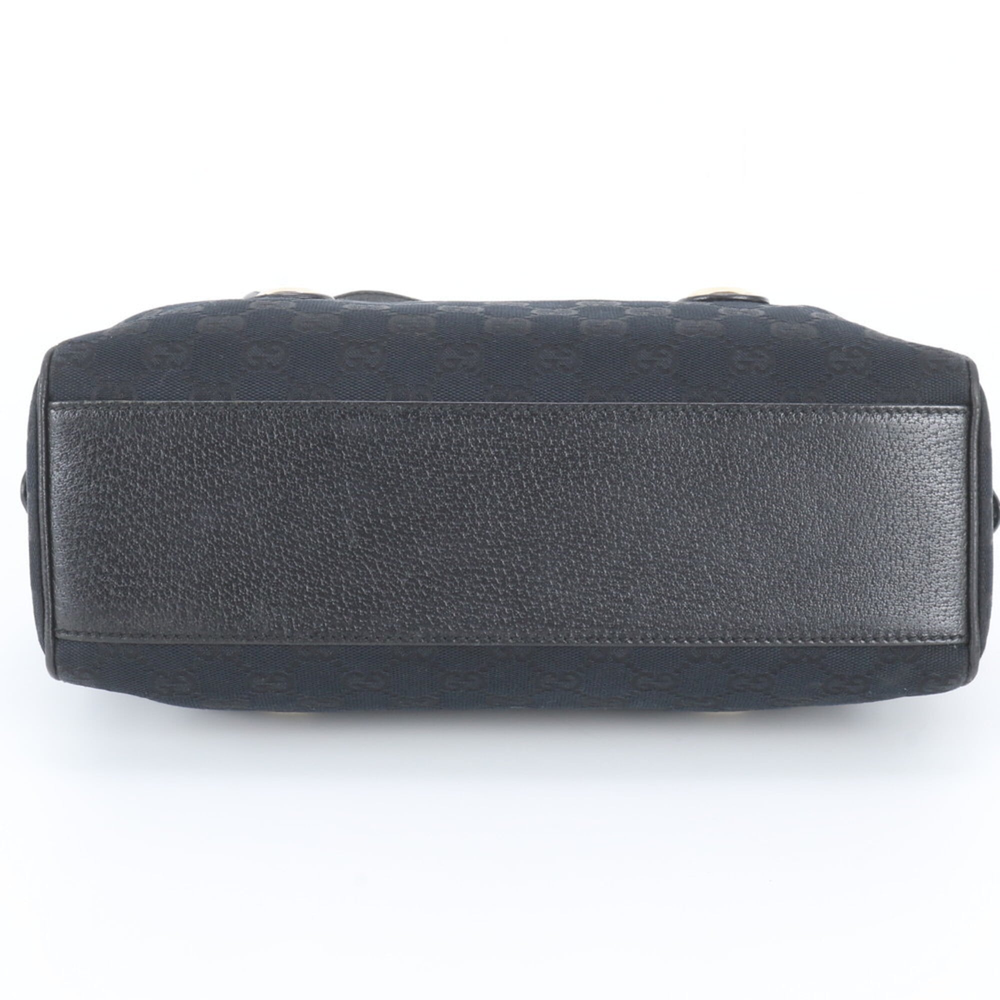Gucci Black Leather Canvas Boston Bag Shoulder Bag (Pre-Owned)