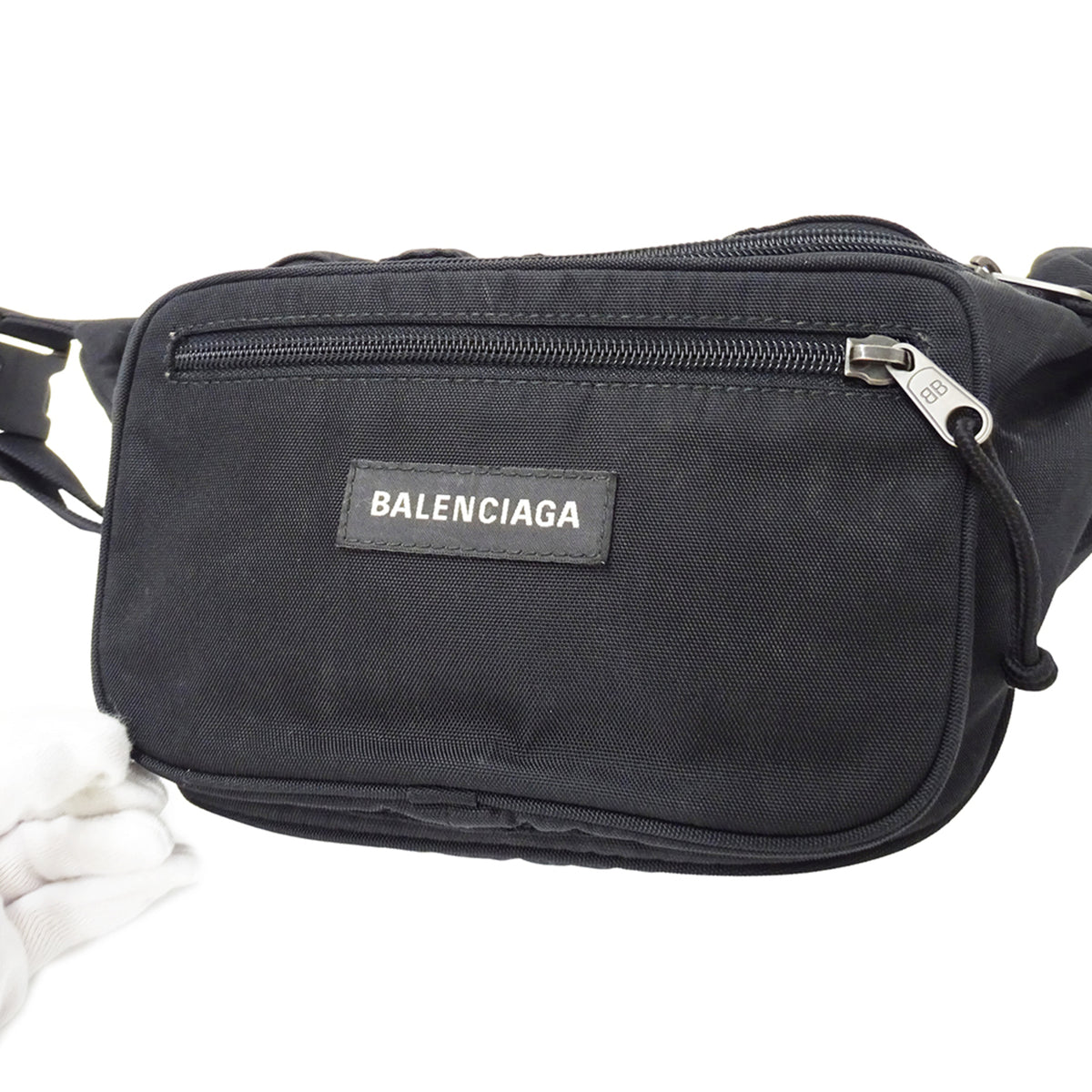 Balenciaga Black Nylon Handbag Sling Bag (Pre-Owned)
