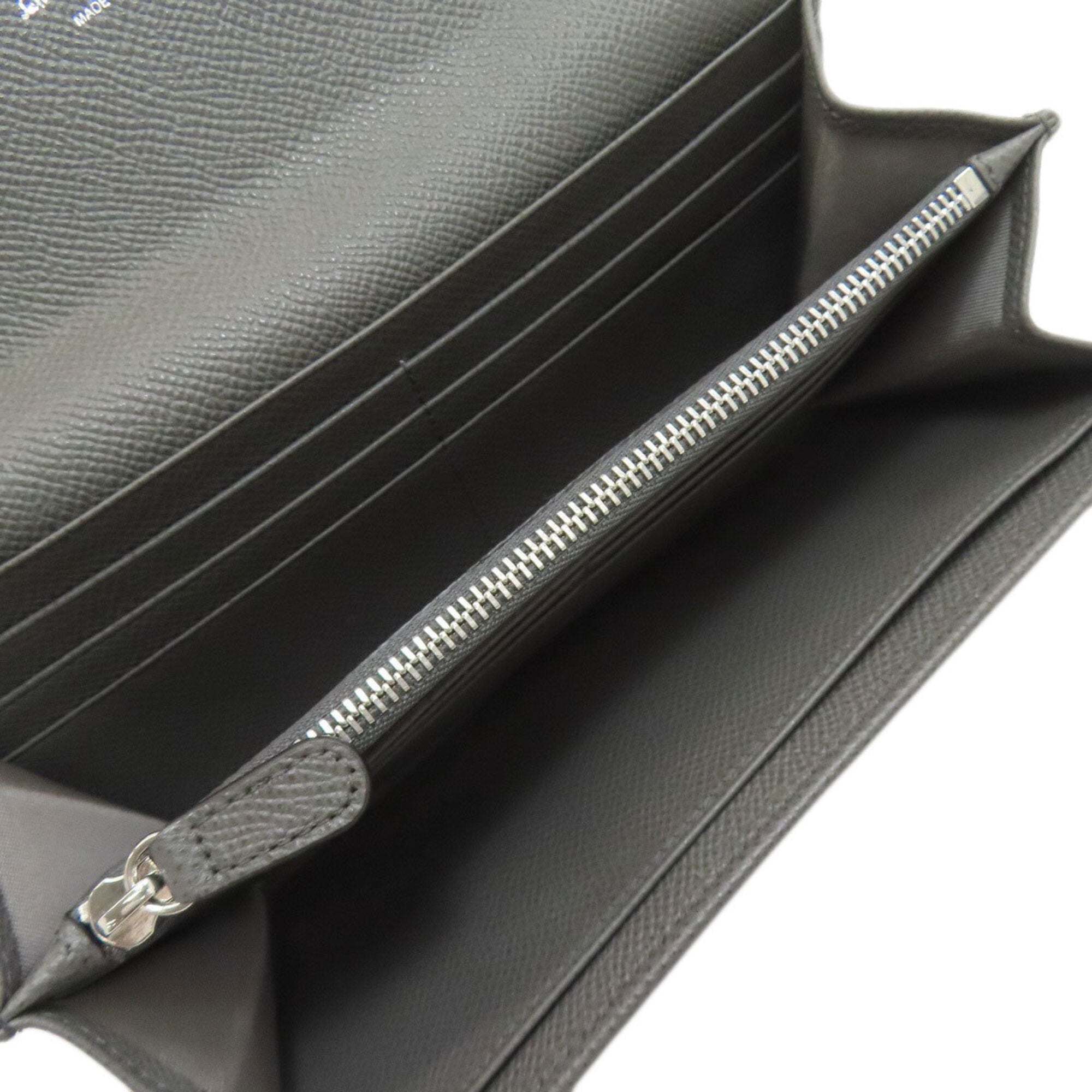 Salvatore Ferragamo Gray Leather Long Wallet (Bi-Fold) (Pre-Owned)