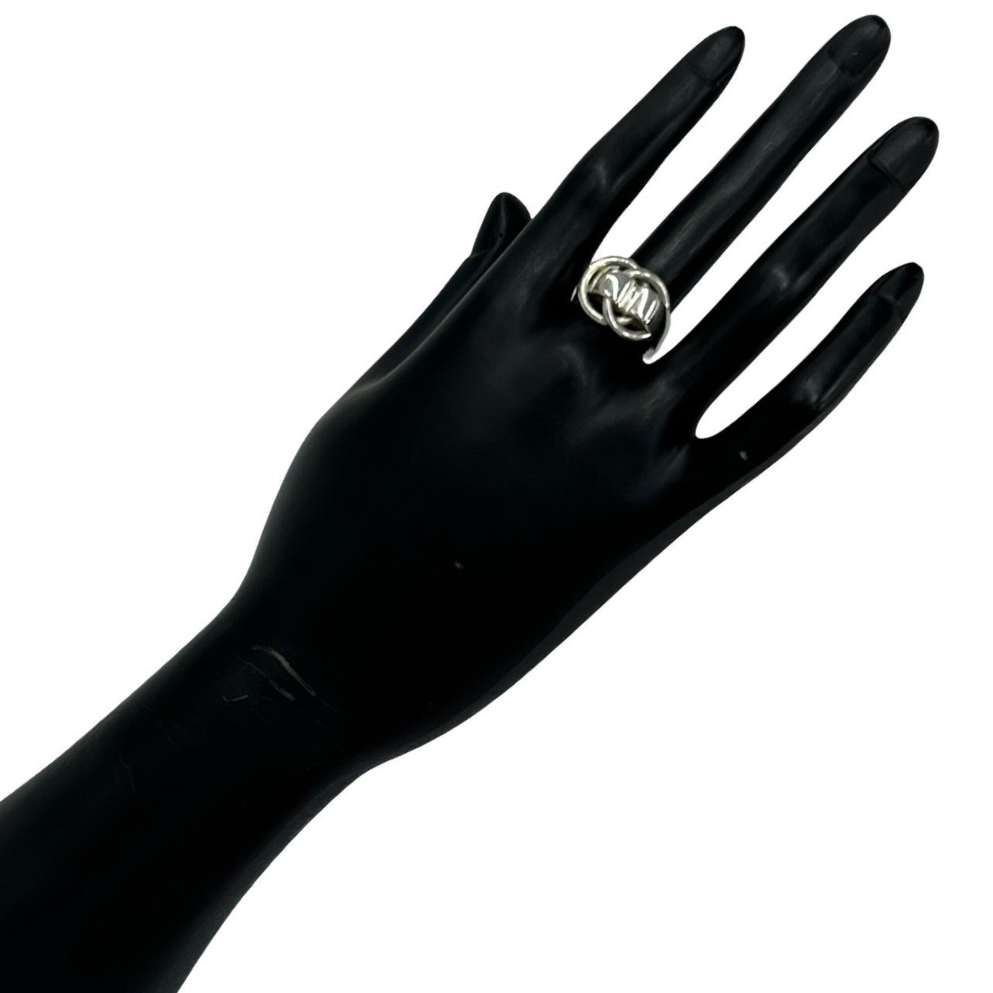 Hermes Silver Silver 925 Band Ring (Pre-Owned)