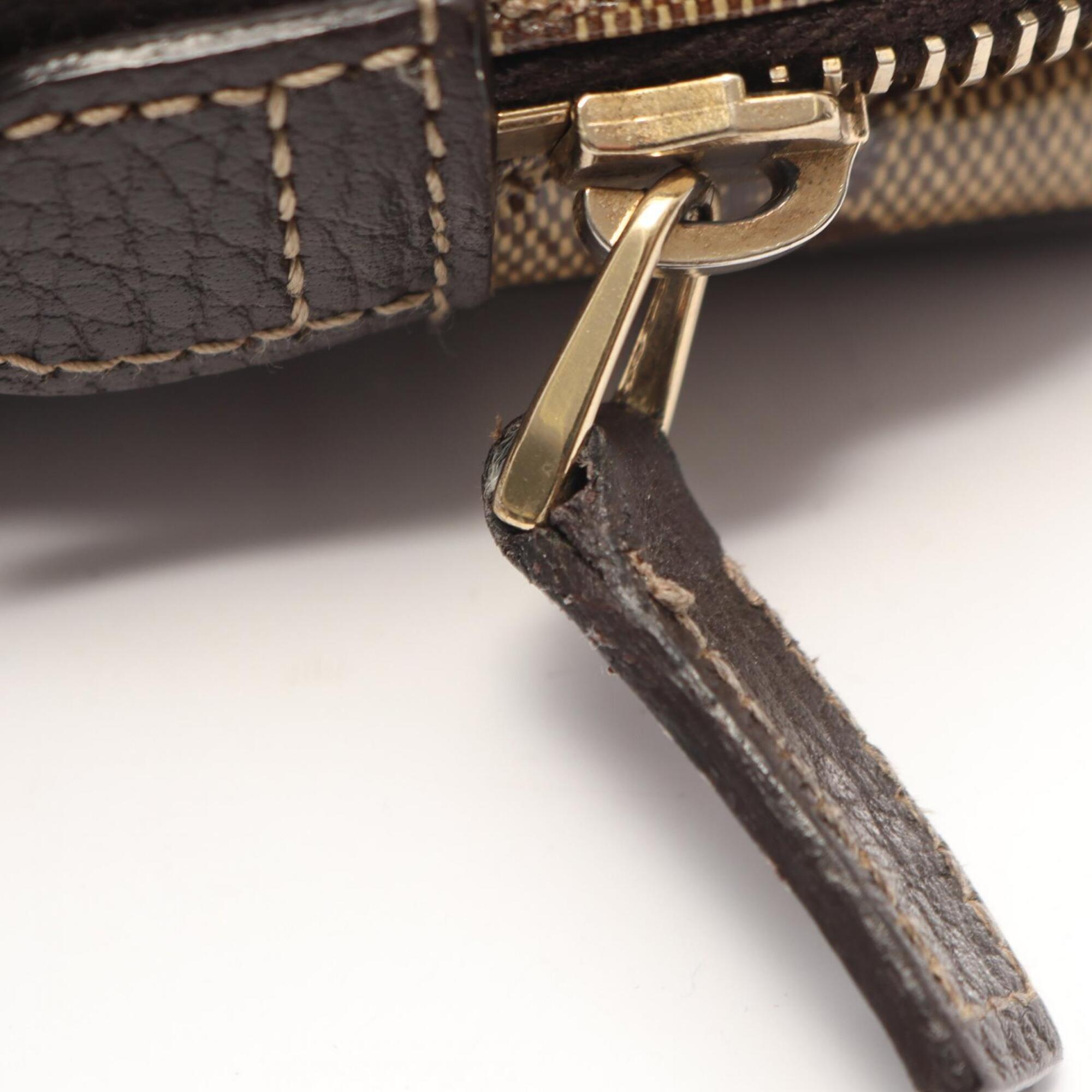 Gucci Beige Brown Pvc Coated Canvas Leather Fanny Pack (Pre-Owned)