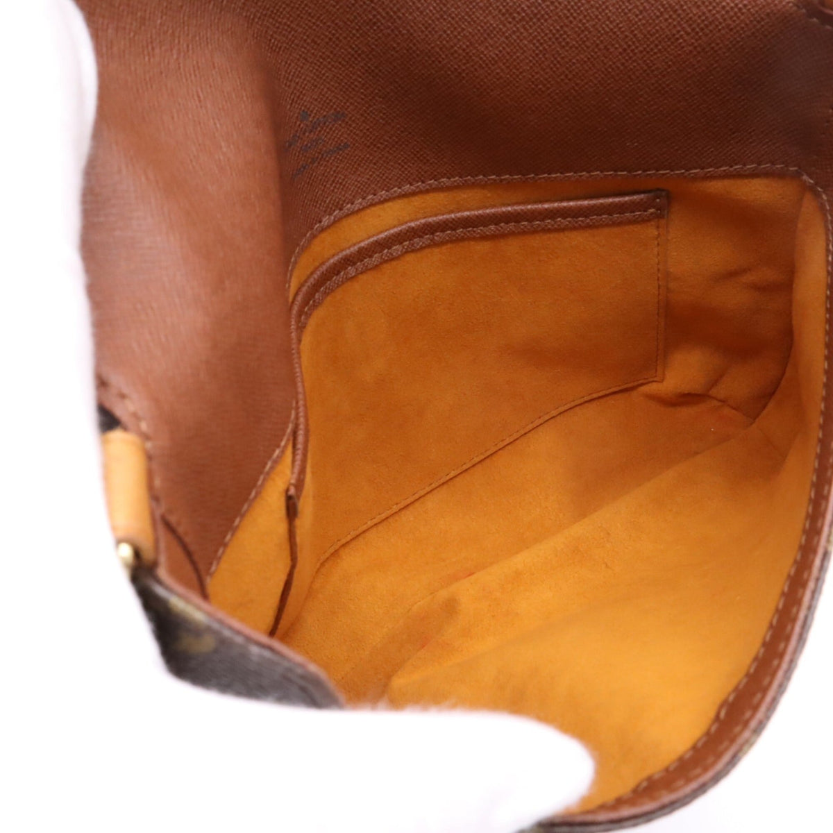 Louis Vuitton Beige Brown Coated Canvas Leather Shoulder Bag (Pre-Owned)