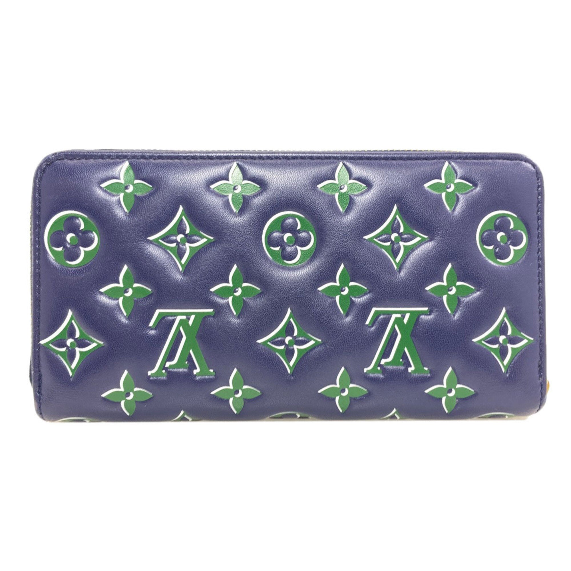 Louis Vuitton Blue Green Leather Long Wallet (Bi-Fold) (Pre-Owned)