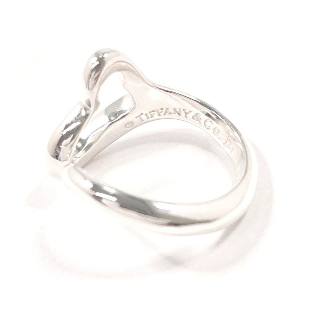 Tiffany Open Heart Silver Silver 925 Band Ring (Pre-Owned)
