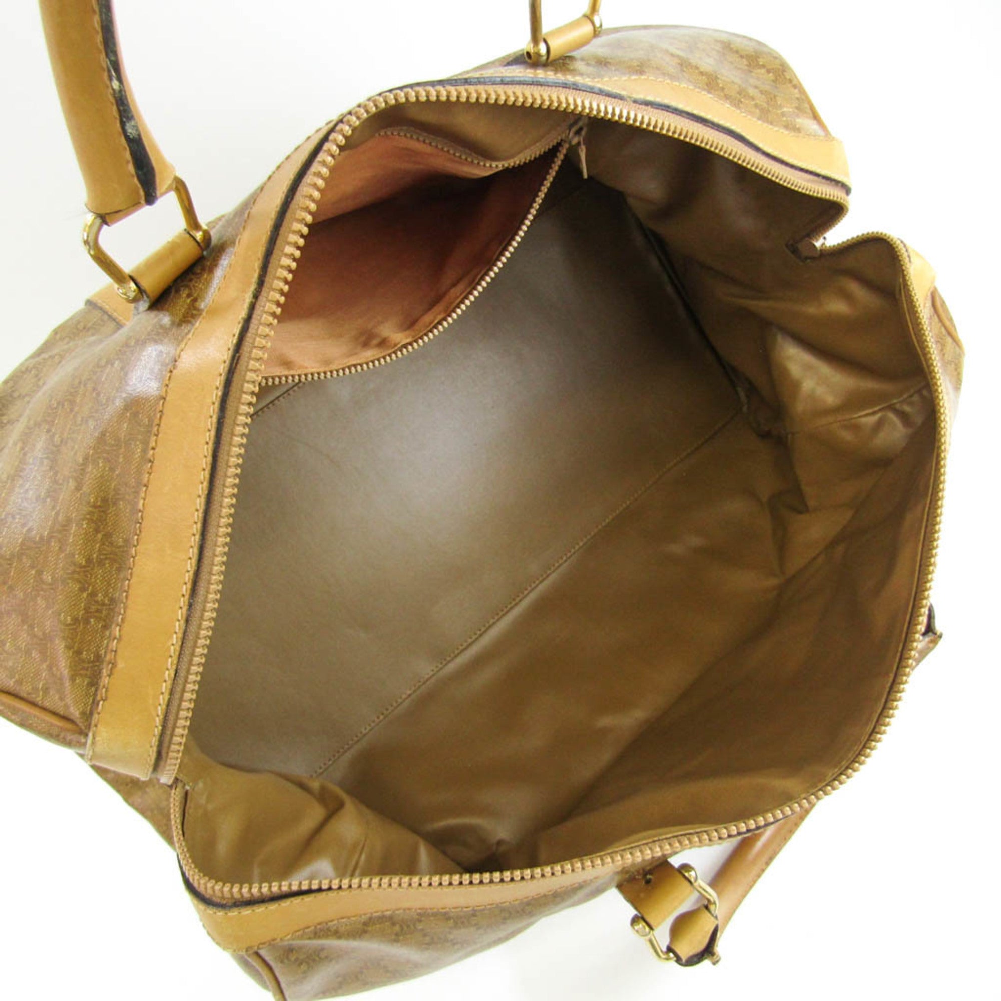 Celine Macadam Beige Pvc Leather Boston Bag (Pre-Owned)
