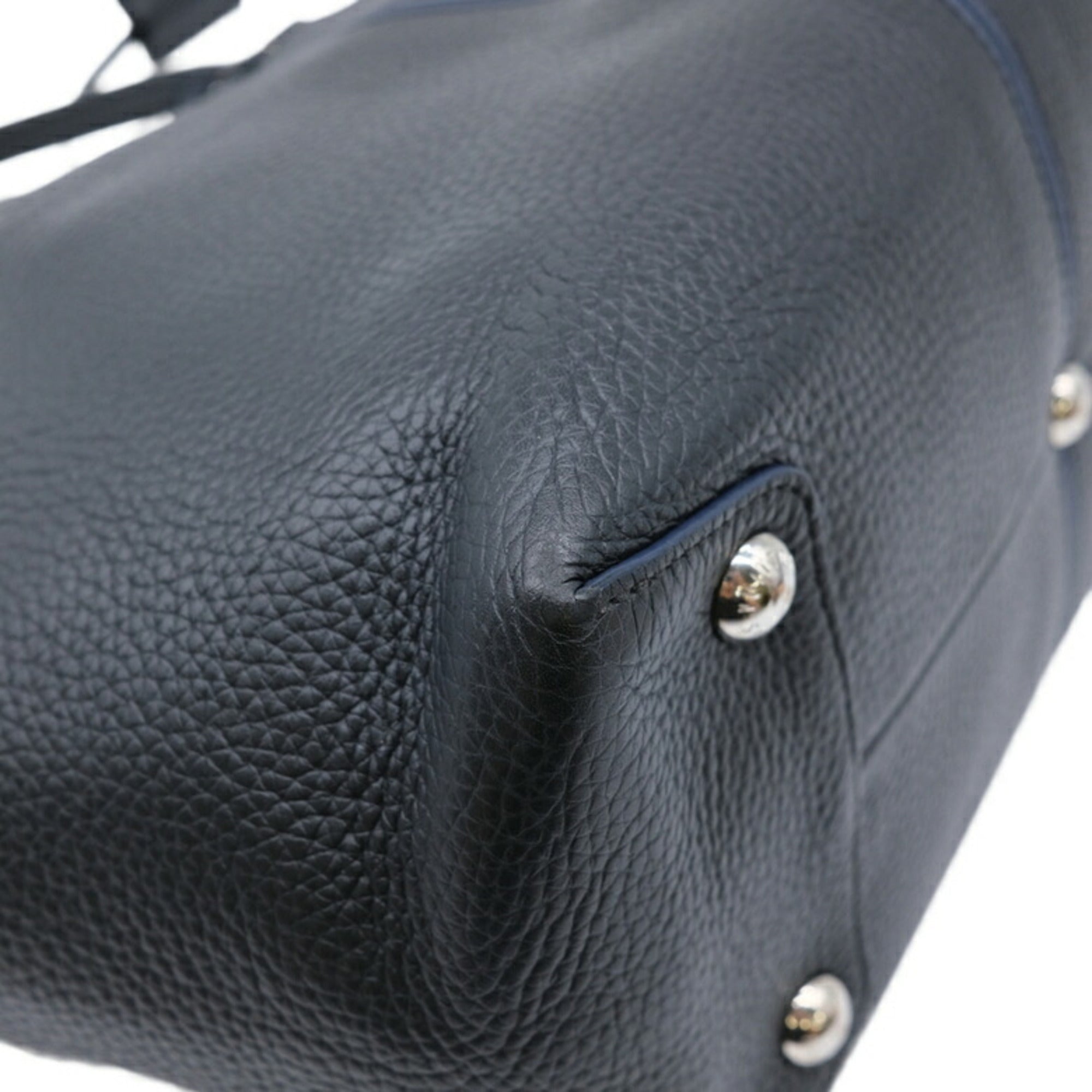 Louis Vuitton Black Navy Leather Tote Bag (Pre-Owned)