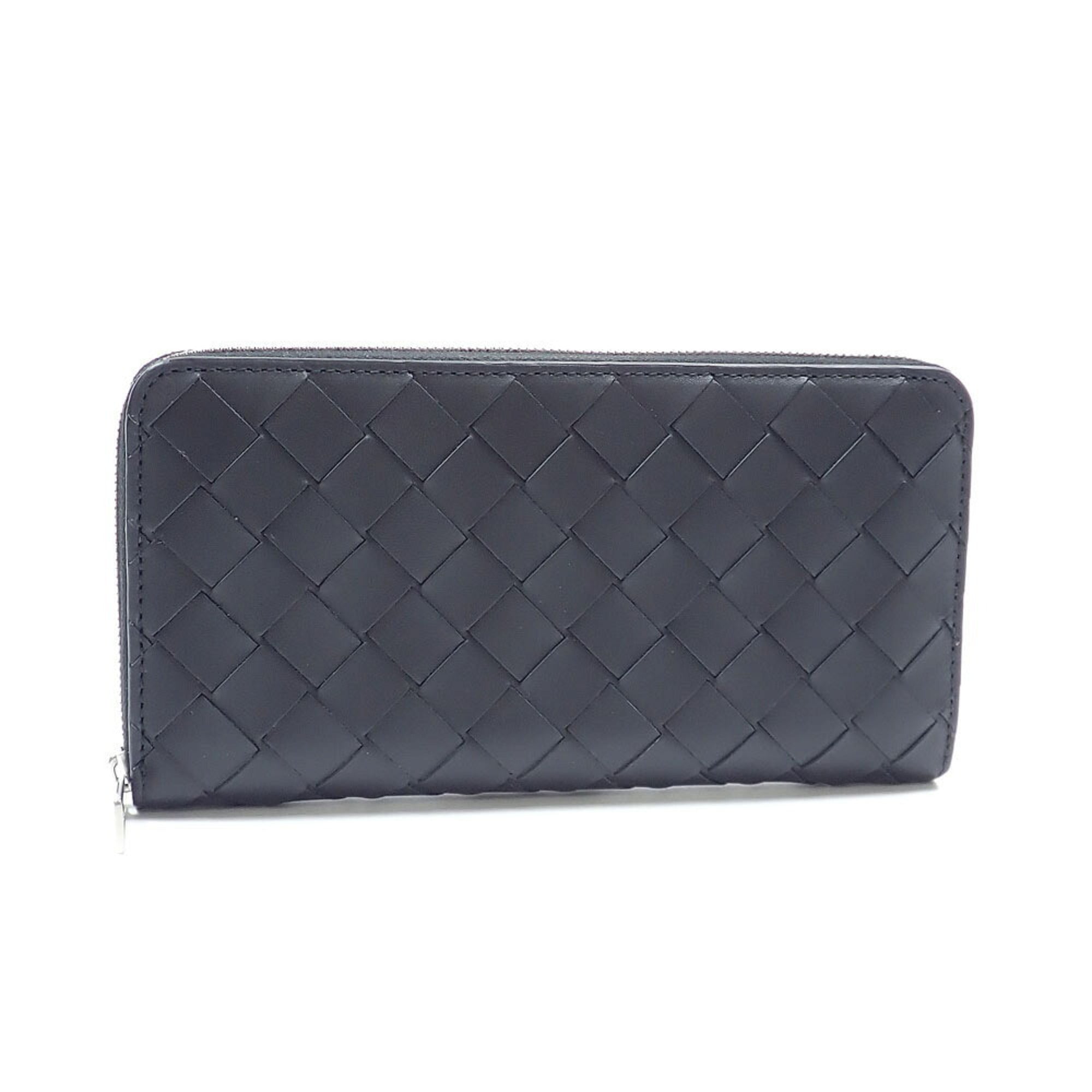 Bottega Veneta Black Intrecciato Long Wallet (Bi-Fold) (Pre-Owned)