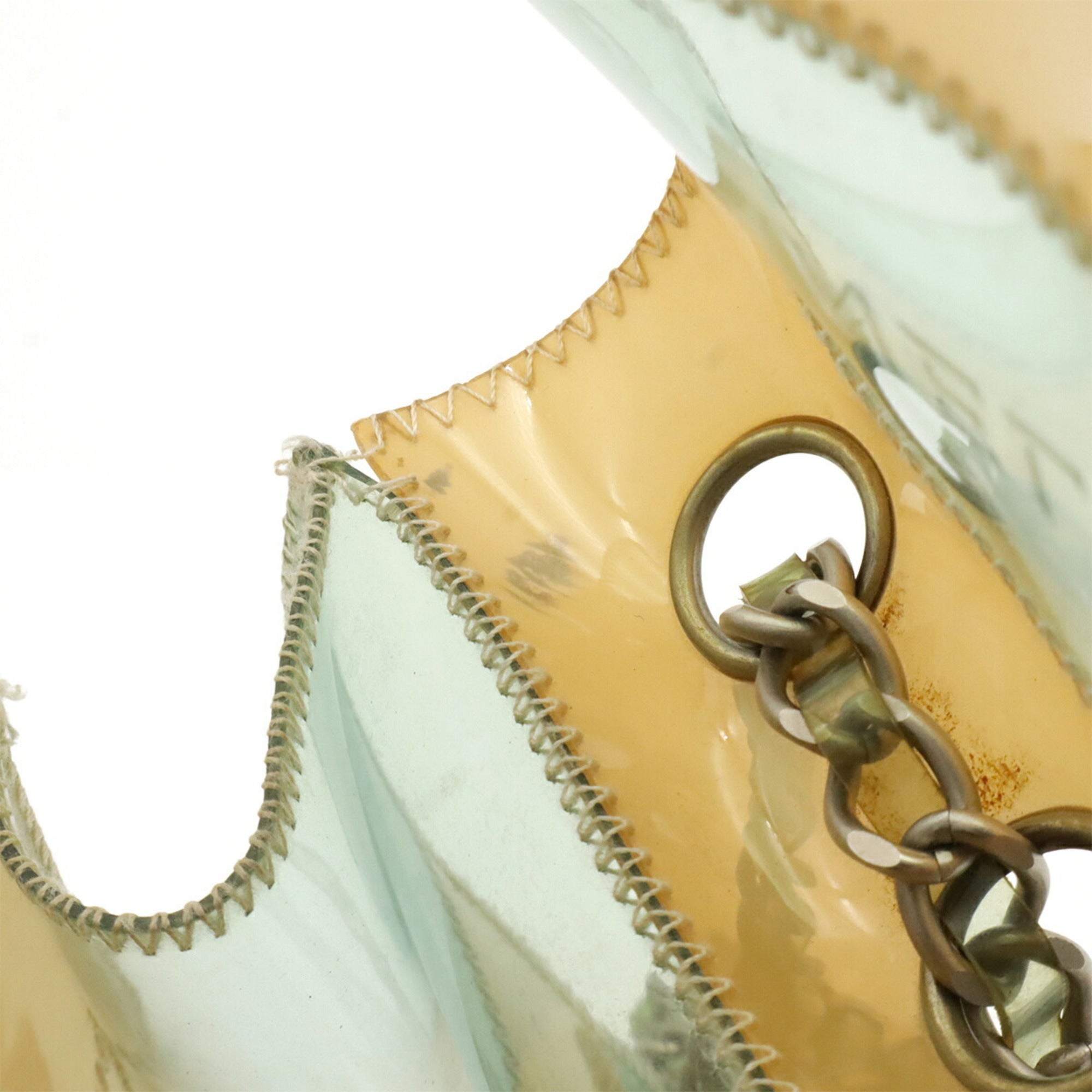 Chanel Chocolate Bar Beige Light Blue Vinyl Shoulder Bag (Pre-Owned)