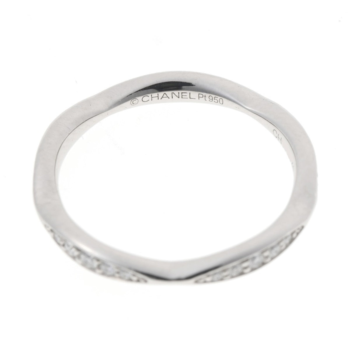Chanel Platinum Platinum 950 Band Ring (Pre-Owned)