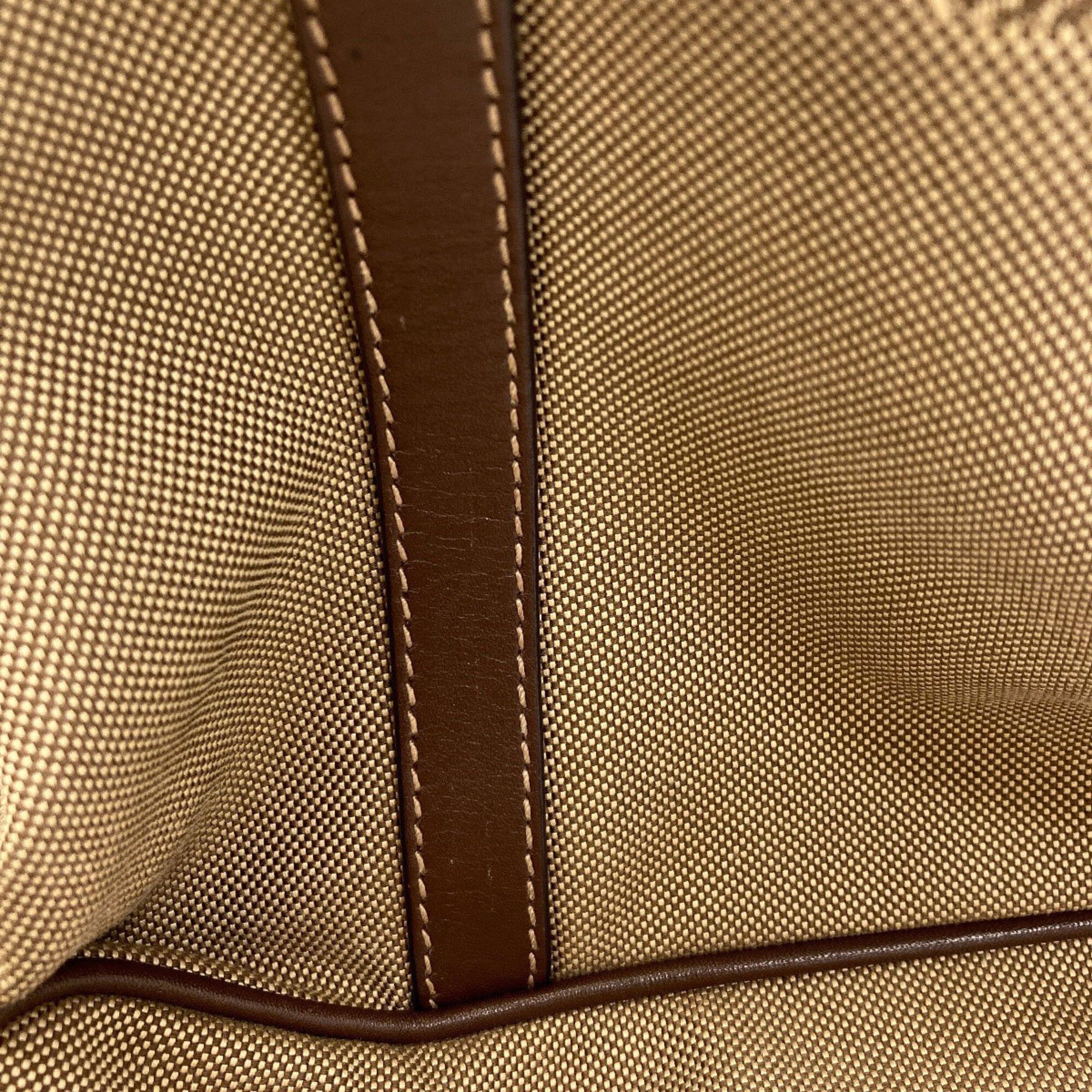 Prada Brown Canvas Leather Tote Bag (Pre-Owned)