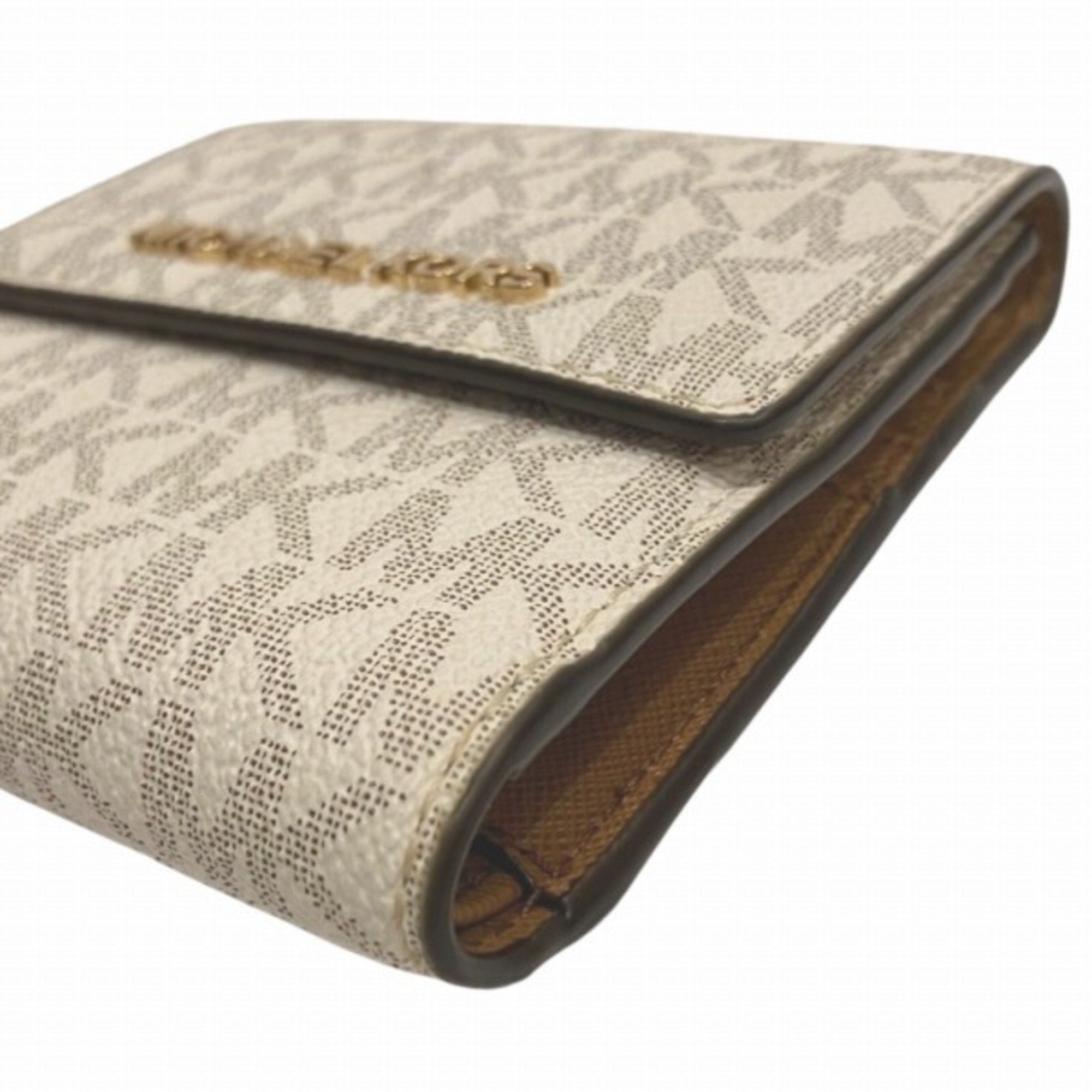 Michael Kors White Pvc Leather Wallet (Tri-Fold) (Pre-Owned)