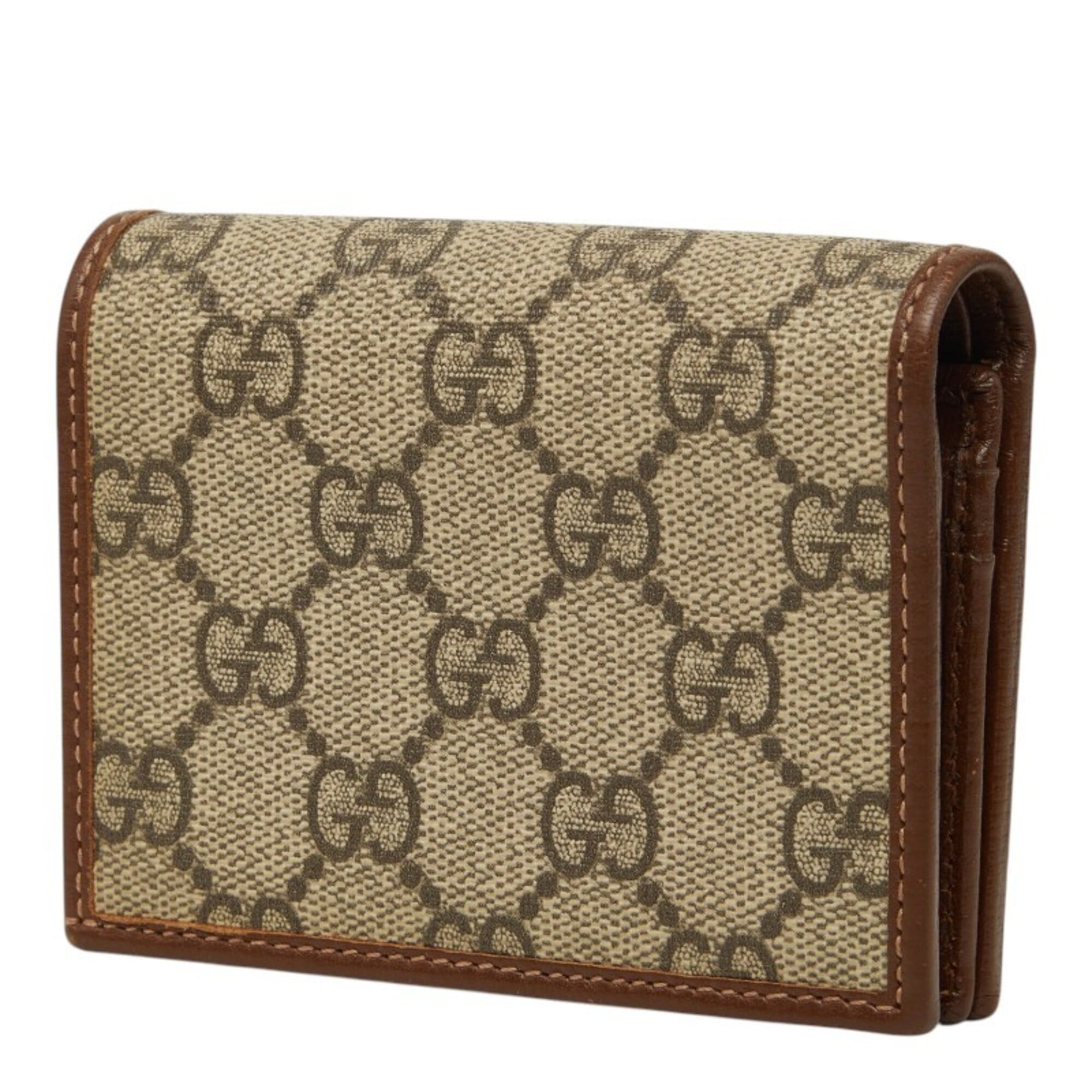 Gucci Beige Brown Pvc Leather Wallet (Bi-Fold) (Pre-Owned)