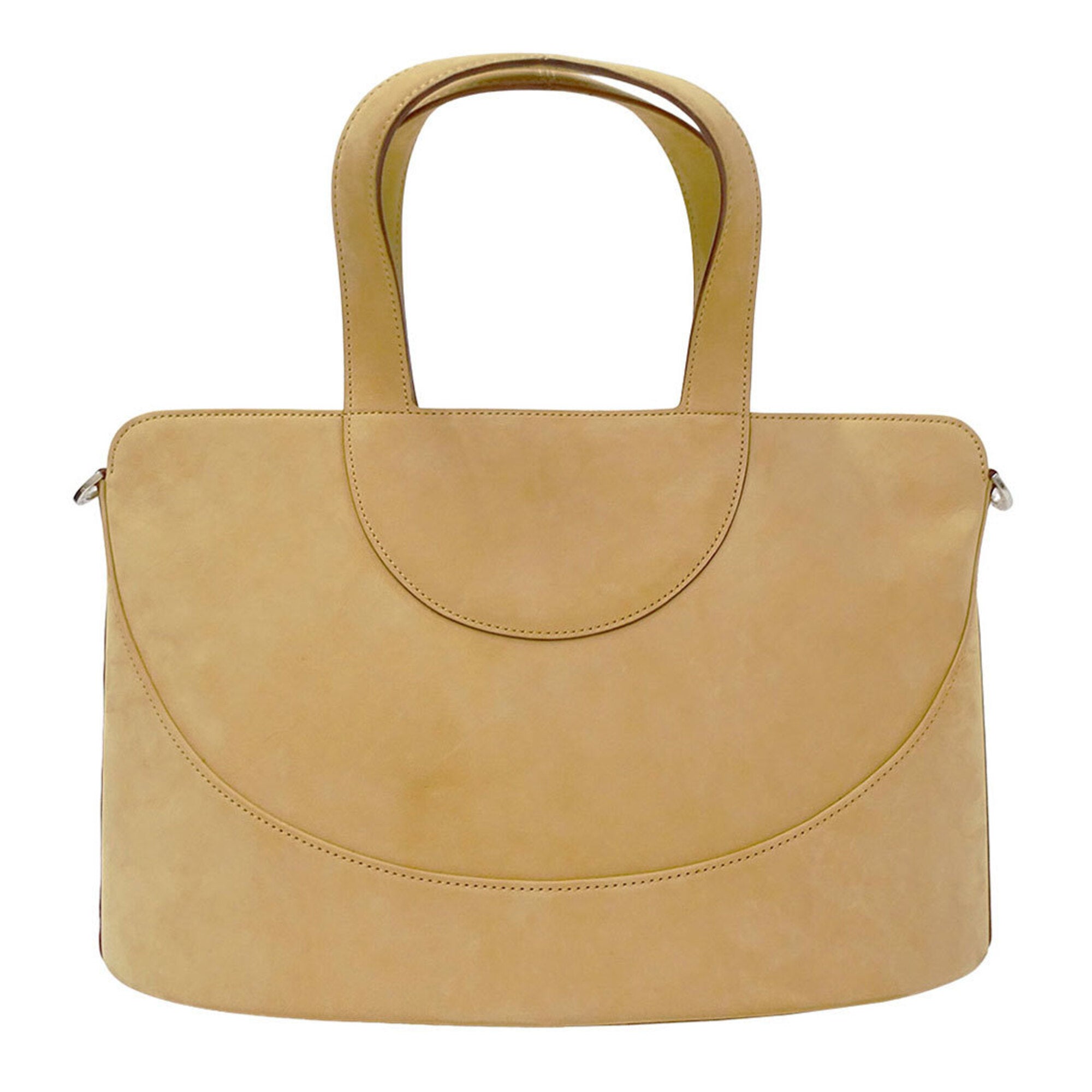 Bvlgari Beige Suede Handbag Shoulder Bag (Pre-Owned)