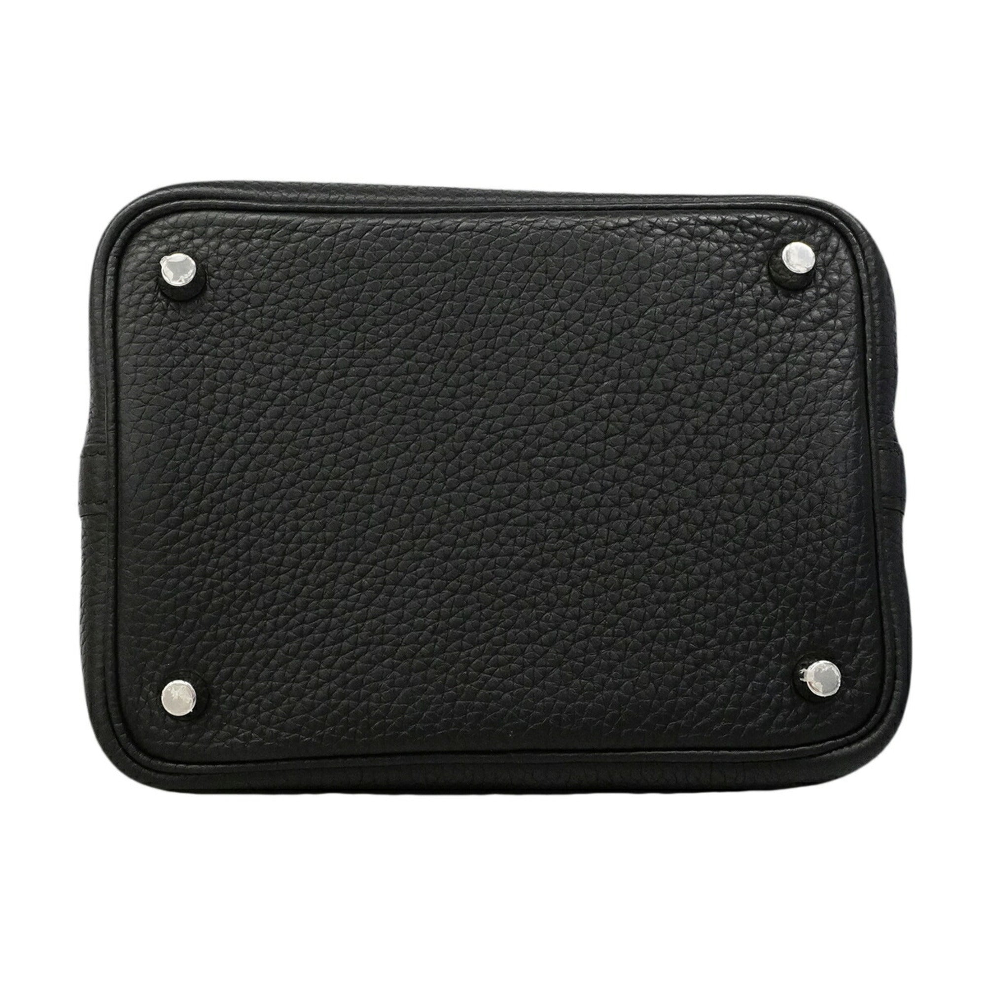 Hermes Black Taurillon Clemence Leather Handbag (Pre-Owned)