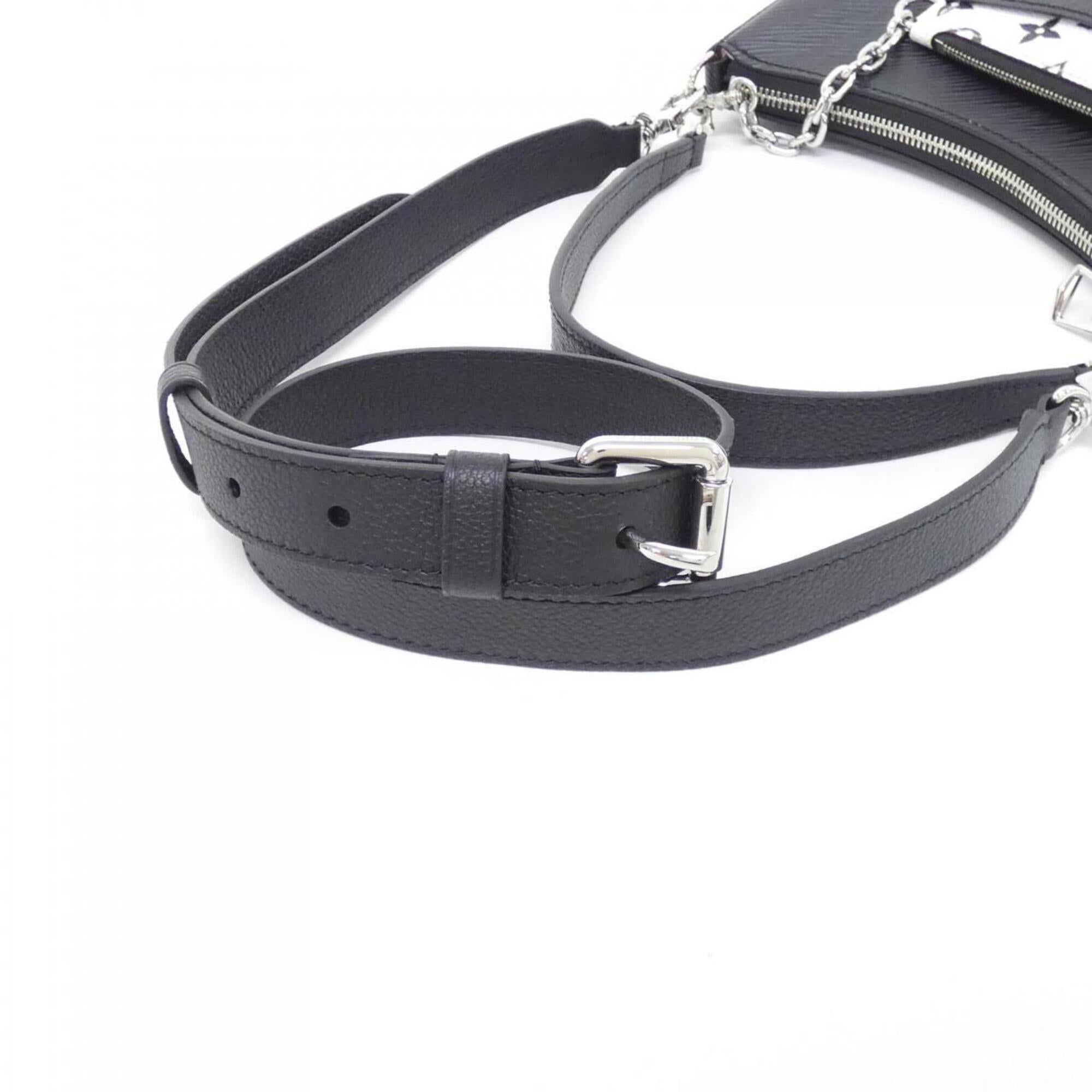 Louis Vuitton Black Leather Pouch Shoulder Bag (Pre-Owned)
