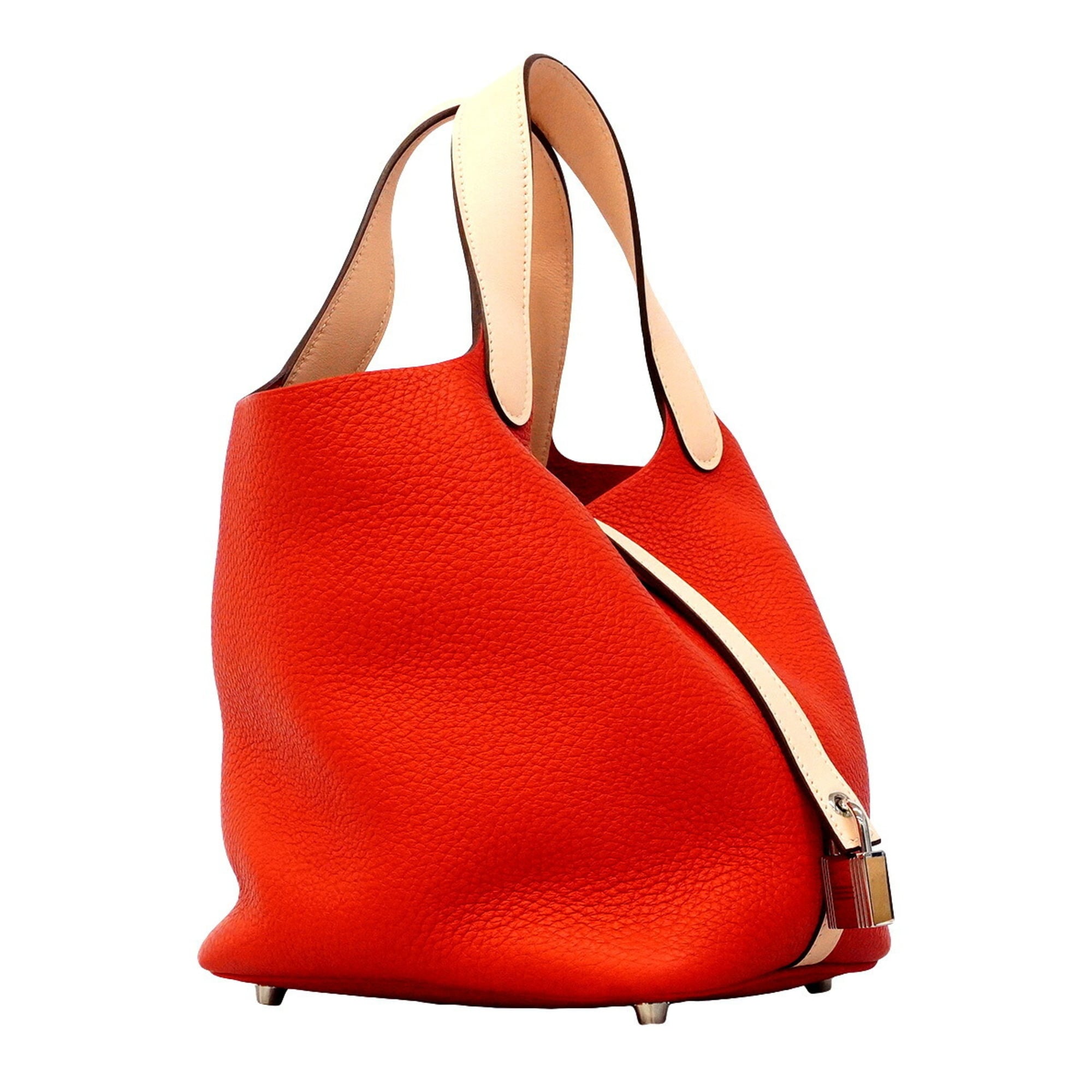 Hermes Rose Eglantine Taurillon Clemence Leather Swift Leather Handbag (Pre-Owned)