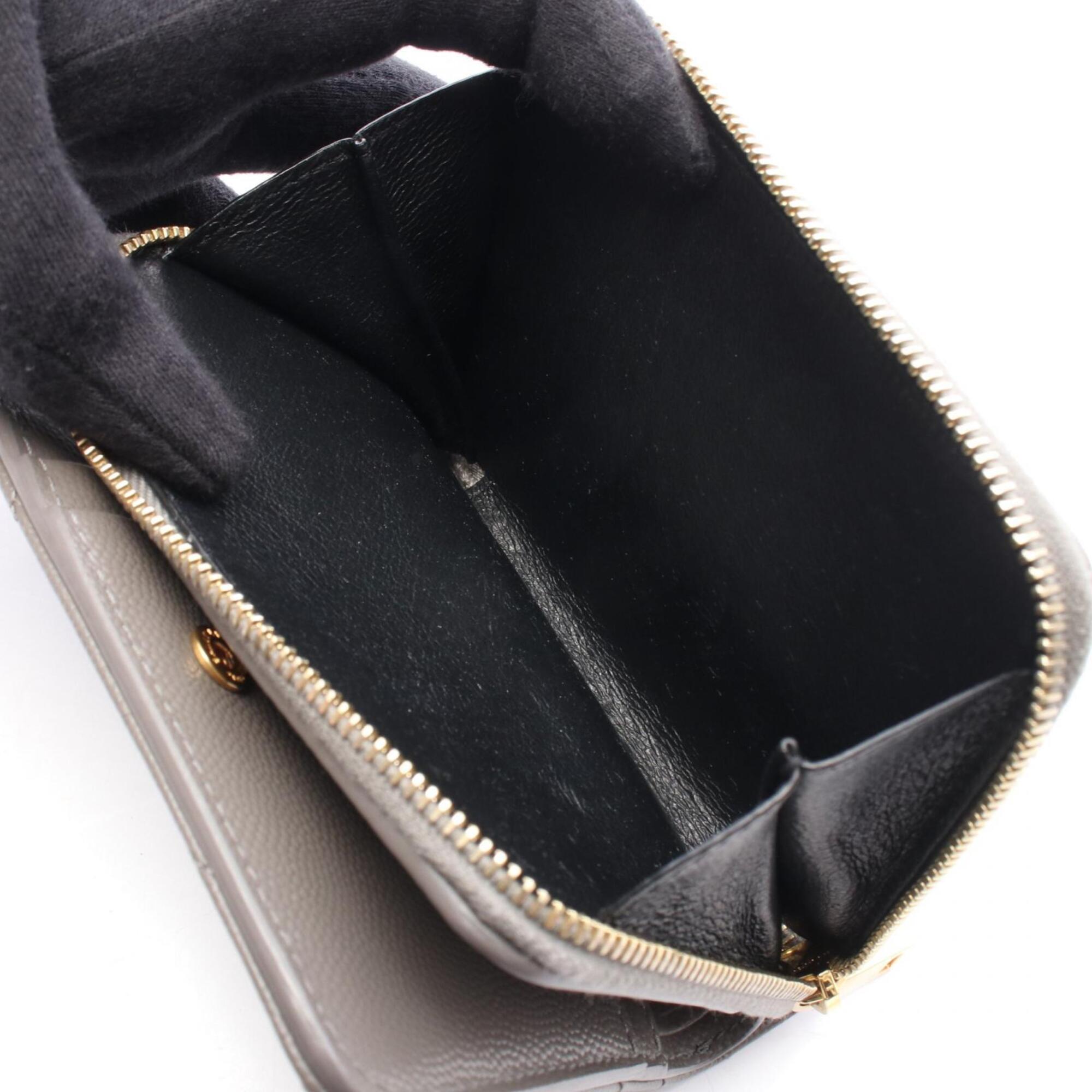 Yves Saint Laurent Gray Leather Wallet (Bi-Fold) (Pre-Owned)