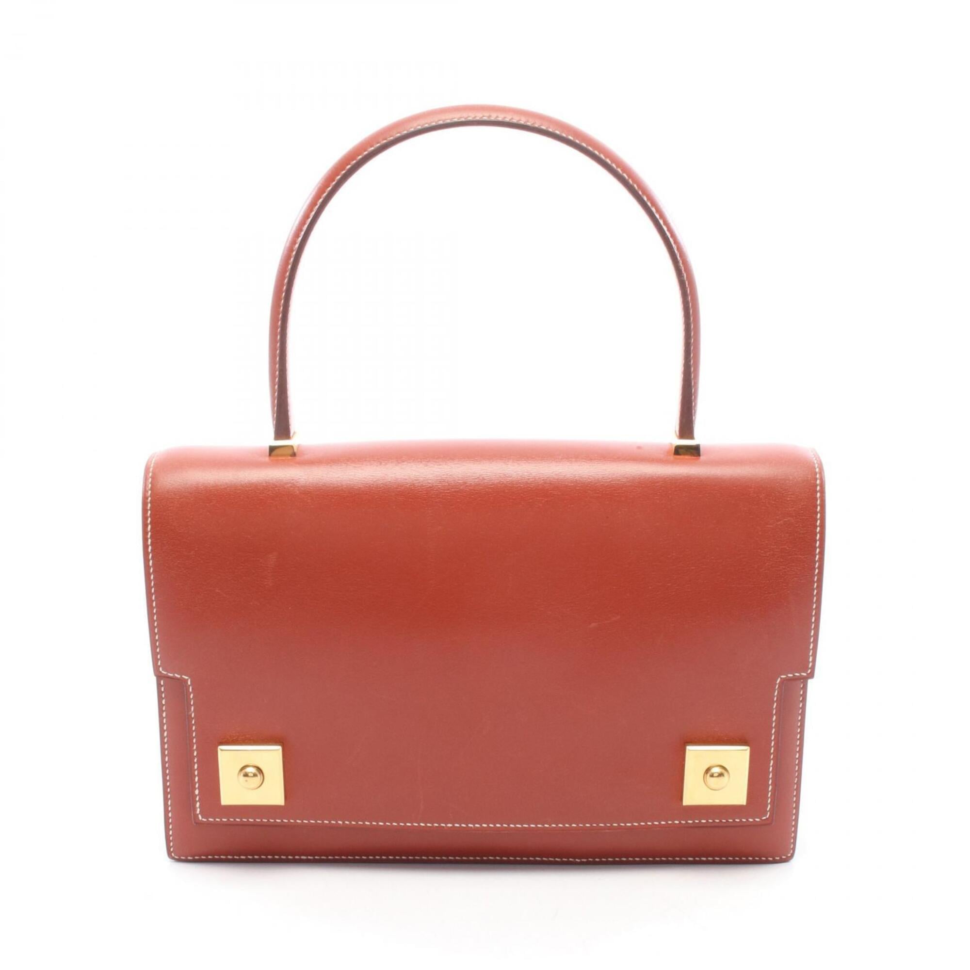 Hermes Brown Box Calf Leather Leather Handbag (Pre-Owned)