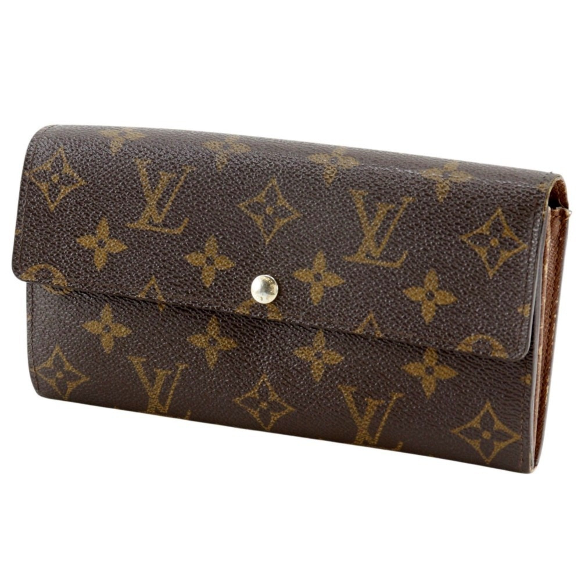 Louis Vuitton Brown Monogram Canvas Long Wallet (Bi-Fold) (Pre-Owned)