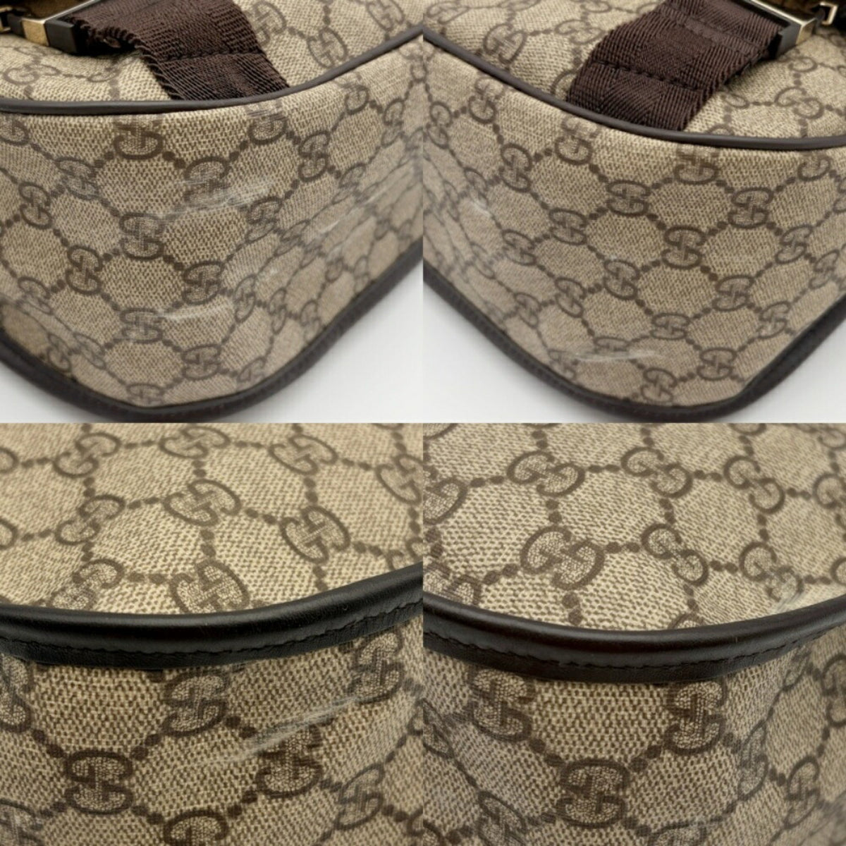 Gucci Beige Brown Pvc Leather Shoulder Bag (Pre-Owned)