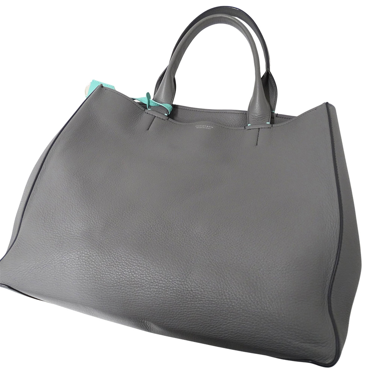 Tiffany Gray Leather Handbag Shoulder Bag (Pre-Owned)