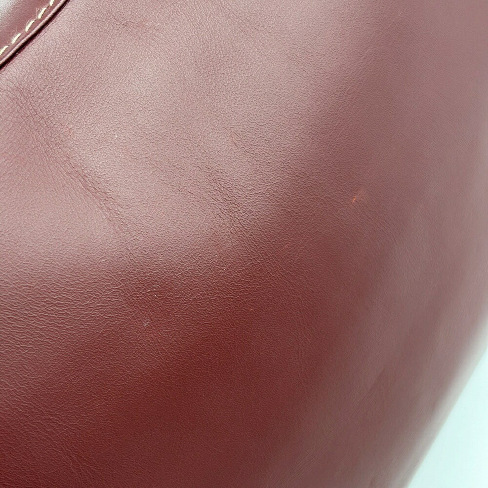 Cartier Bordeaux Leather Shoulder Bag (Pre-Owned)