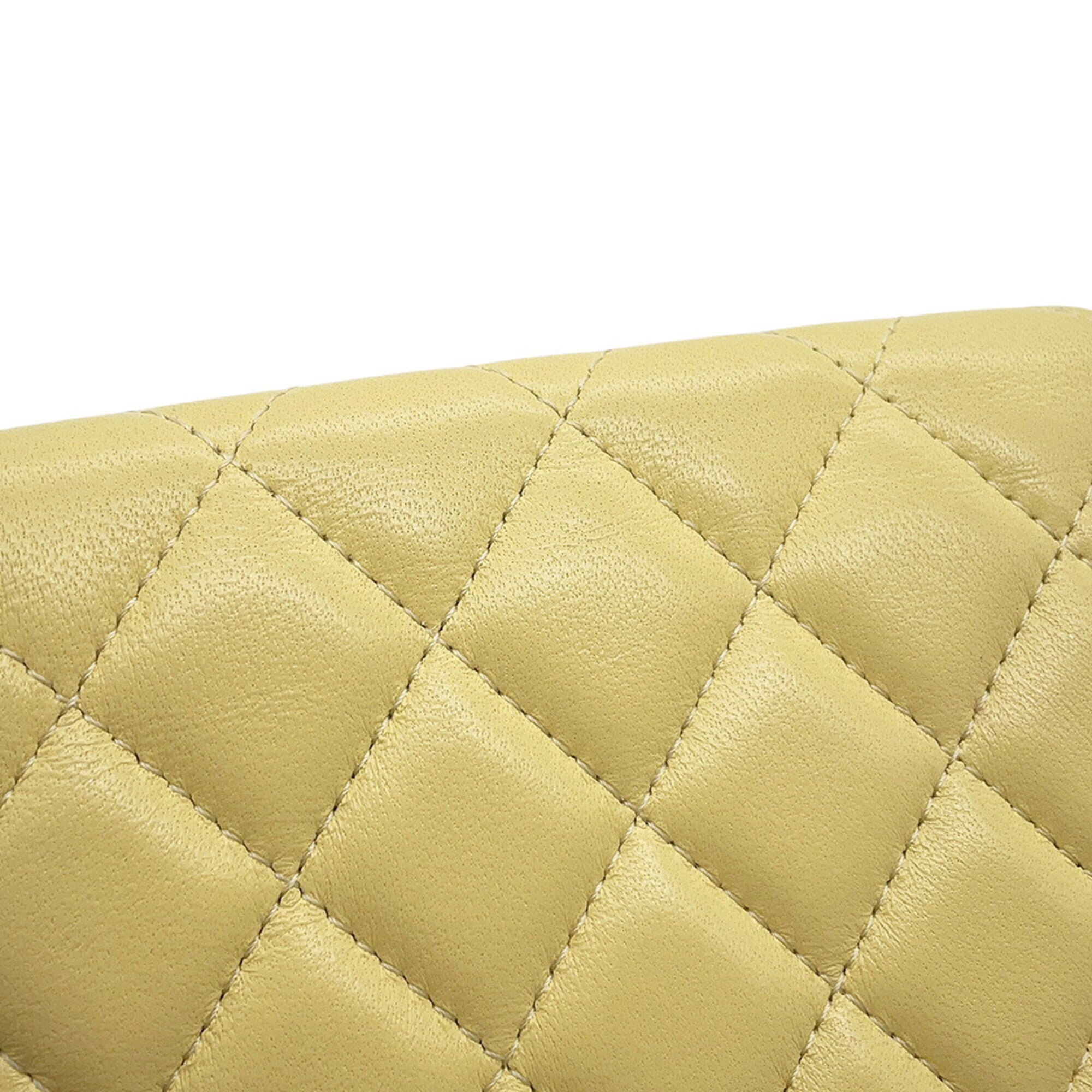 Chanel Yellow Leather Handbag Shoulder Bag (Pre-Owned)
