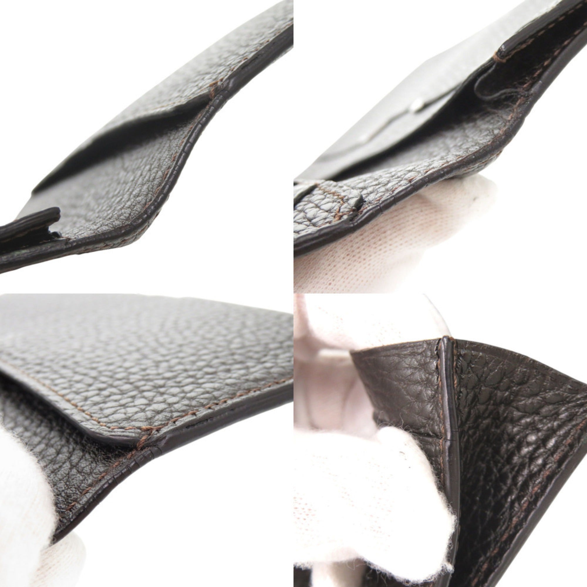 Cartier Dark Brown Leather Long Wallet (Bi-Fold) (Pre-Owned)