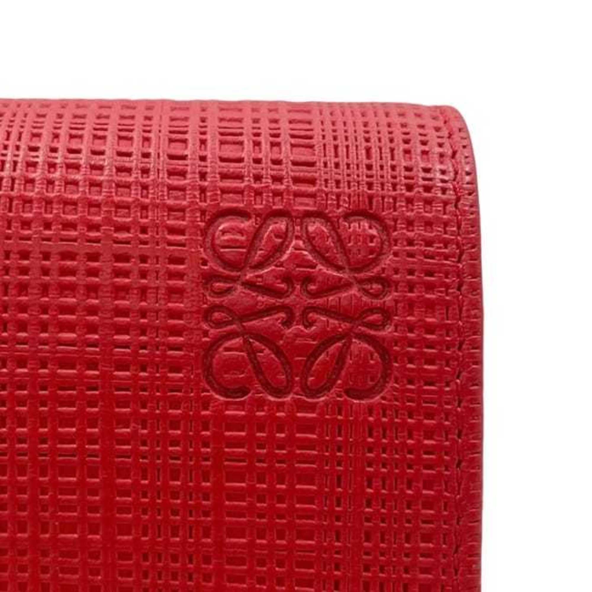 Loewe Red Color Leather Wallet (Bi-Fold) (Pre-Owned)
