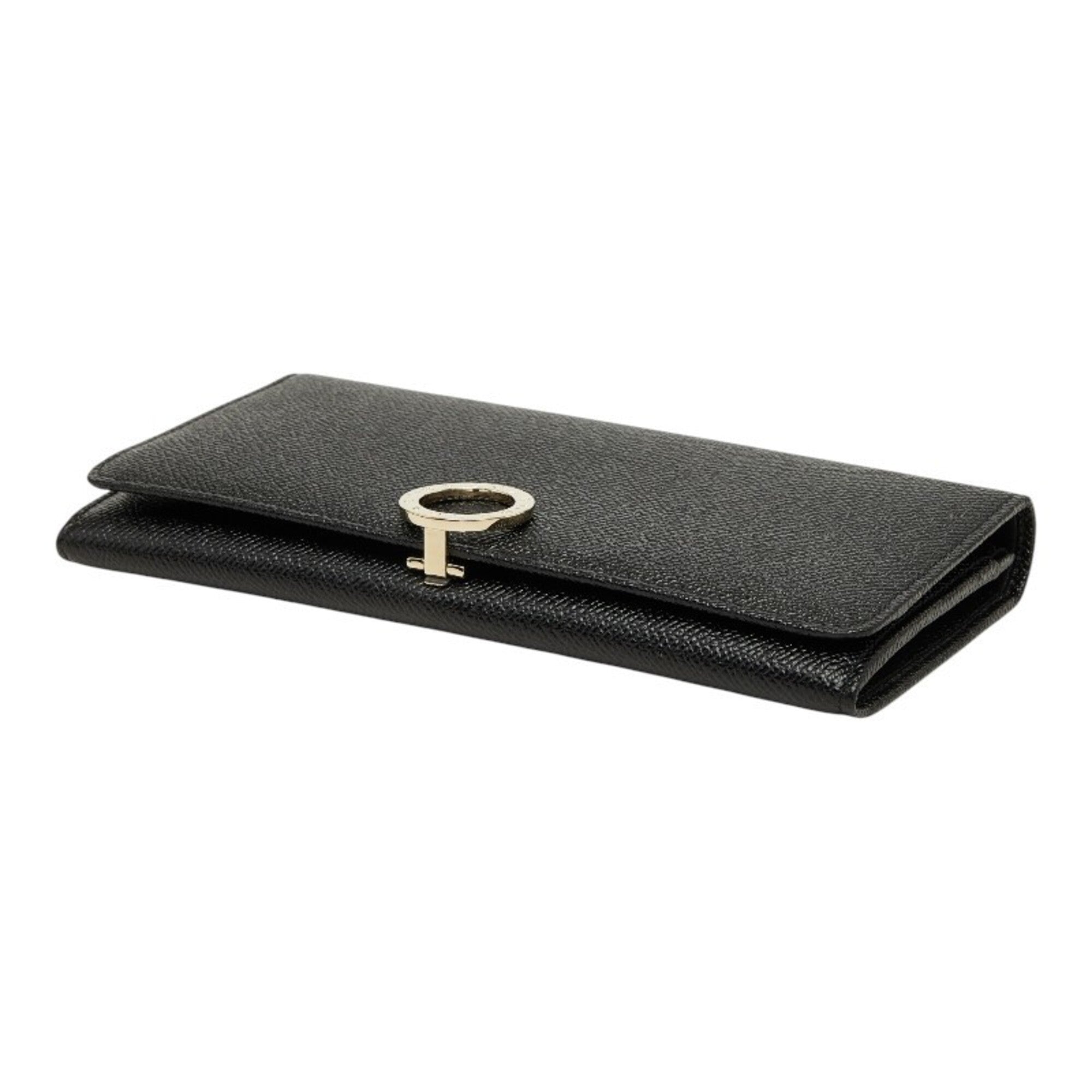 Bvlgari Black Leather Long Wallet (Bi-Fold) (Pre-Owned)