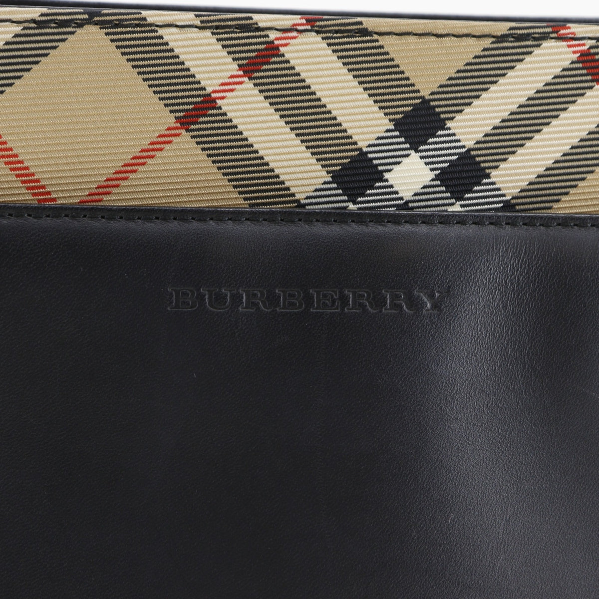 Burberry Black Leather Nylon Canvas Tote Bag (Pre-Owned)