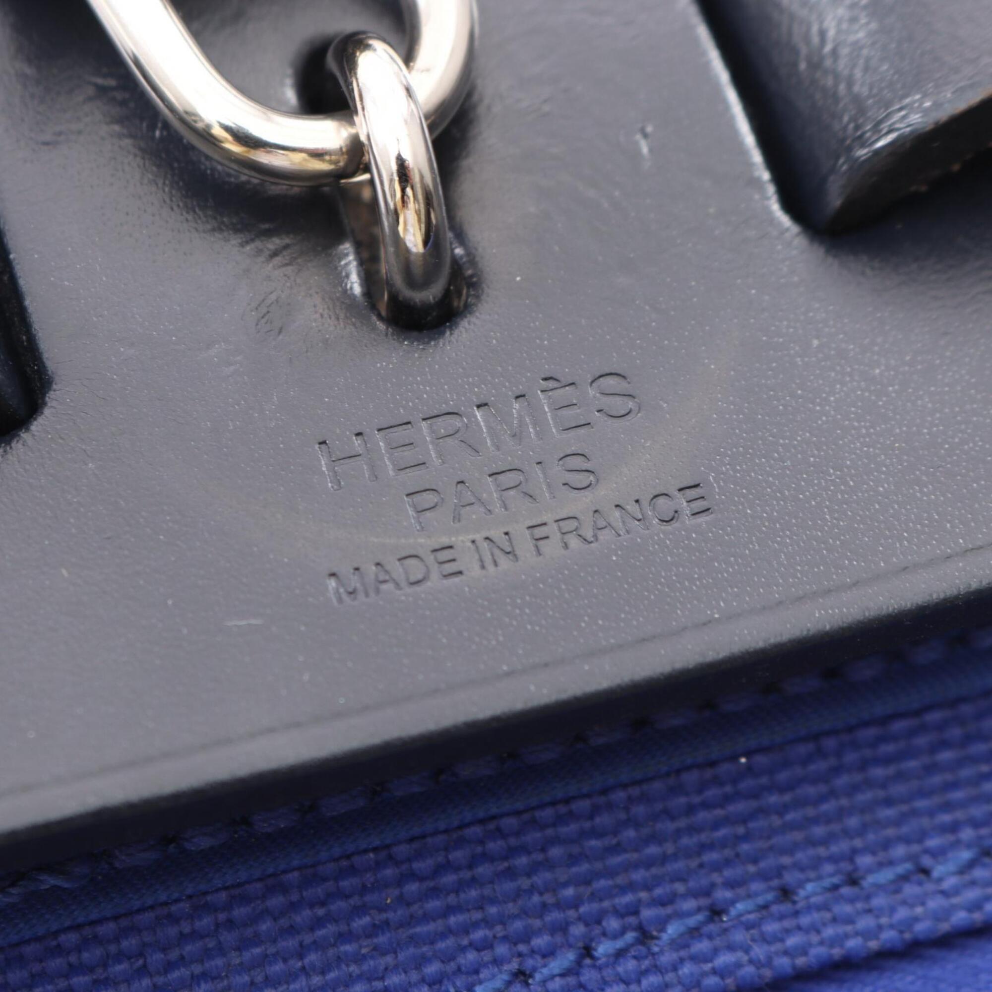 Hermes Blue Electric Blue Indigo Navy Toile H Handbag (Pre-Owned)