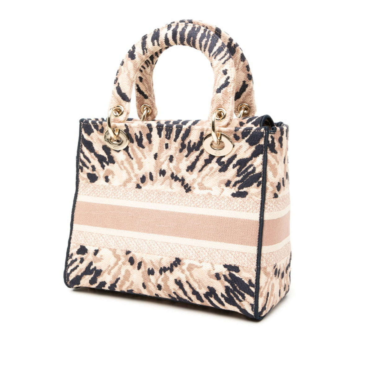 Christian Dior Navy Pink Canvas Handbag Shoulder Bag (Pre-Owned)