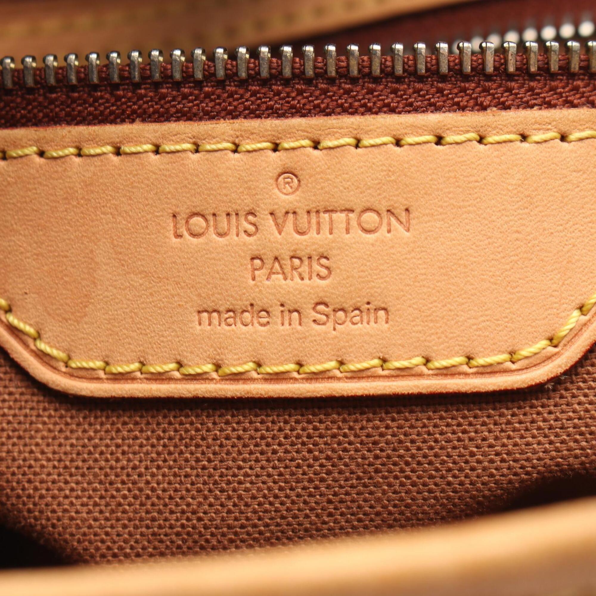 Louis Vuitton Brown Coated Canvas Leather Handbag Tote Bag (Pre-Owned)