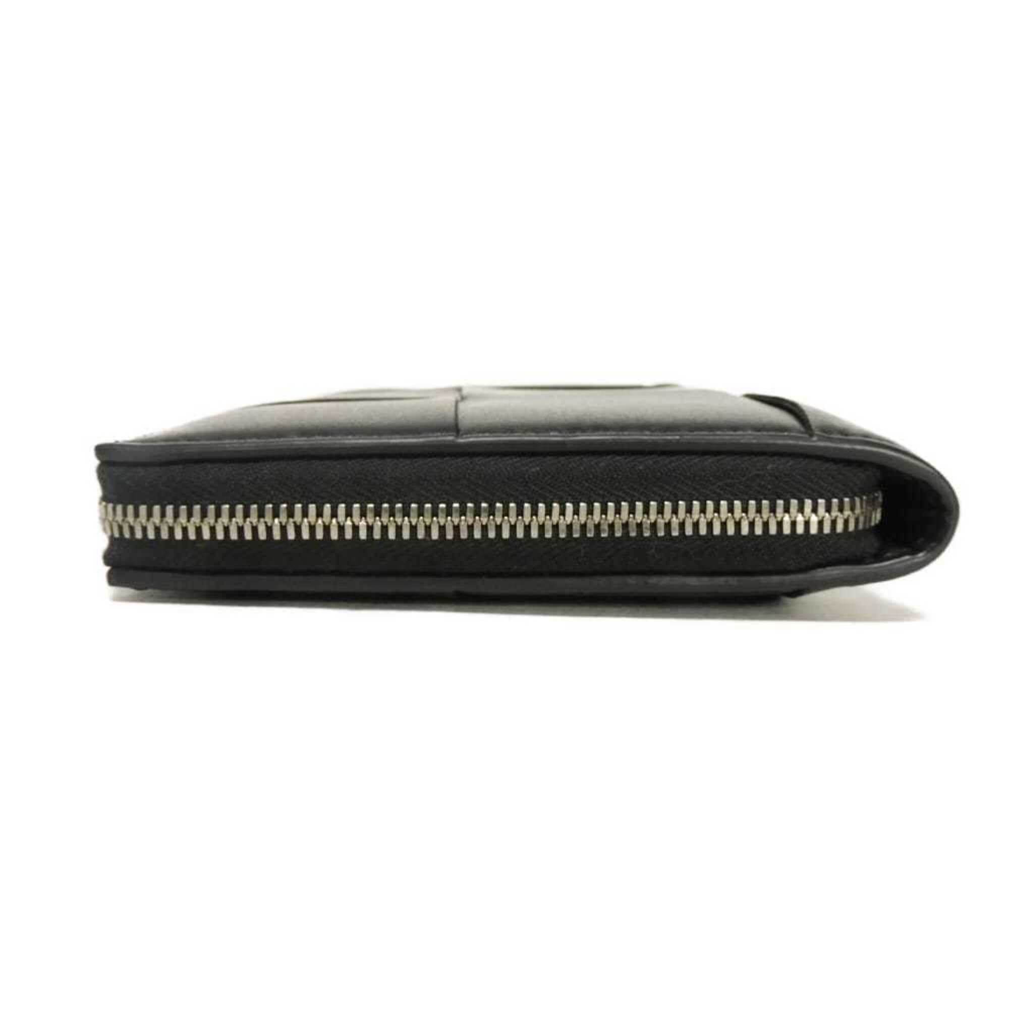 Bottega Veneta Black Intrecciato Long Wallet (Bi-Fold) (Pre-Owned)