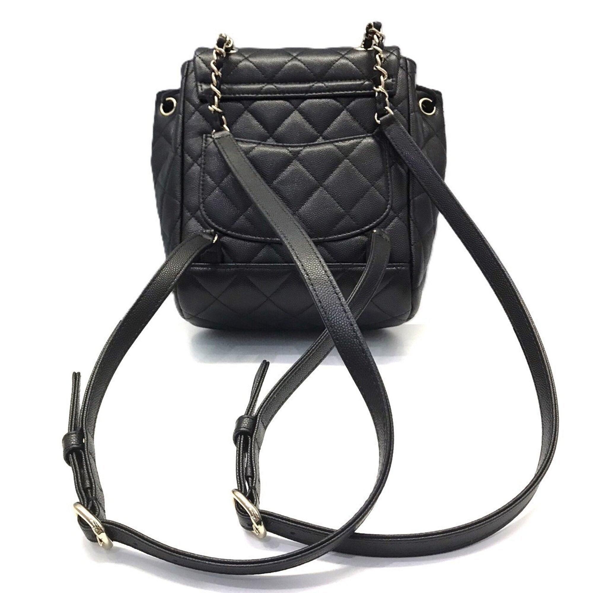 Chanel Black Grained Calfskin Backpack (Pre-Owned)