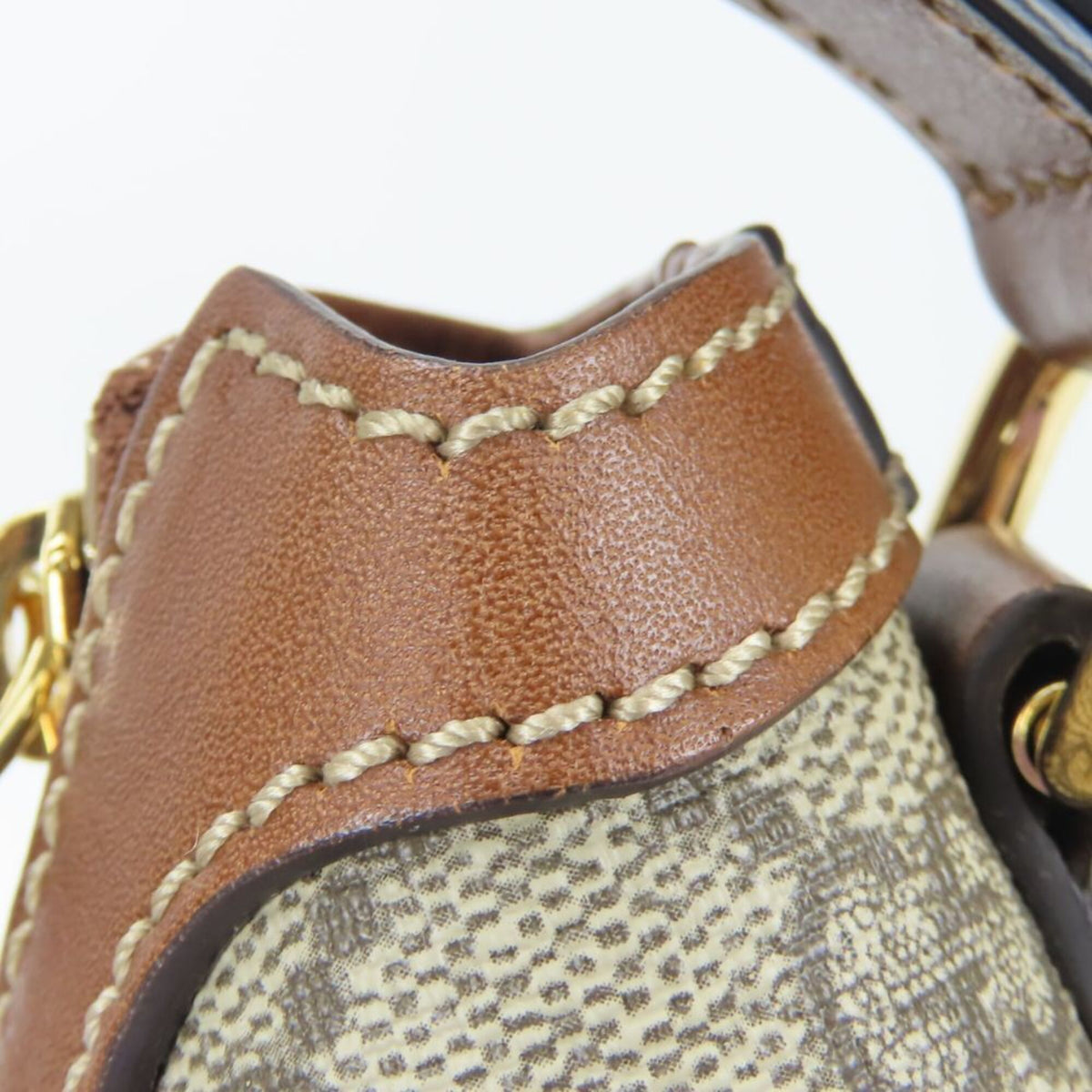Gucci Beige Brown Gg Supreme Canvas Leather Shoulder Bag (Pre-Owned)