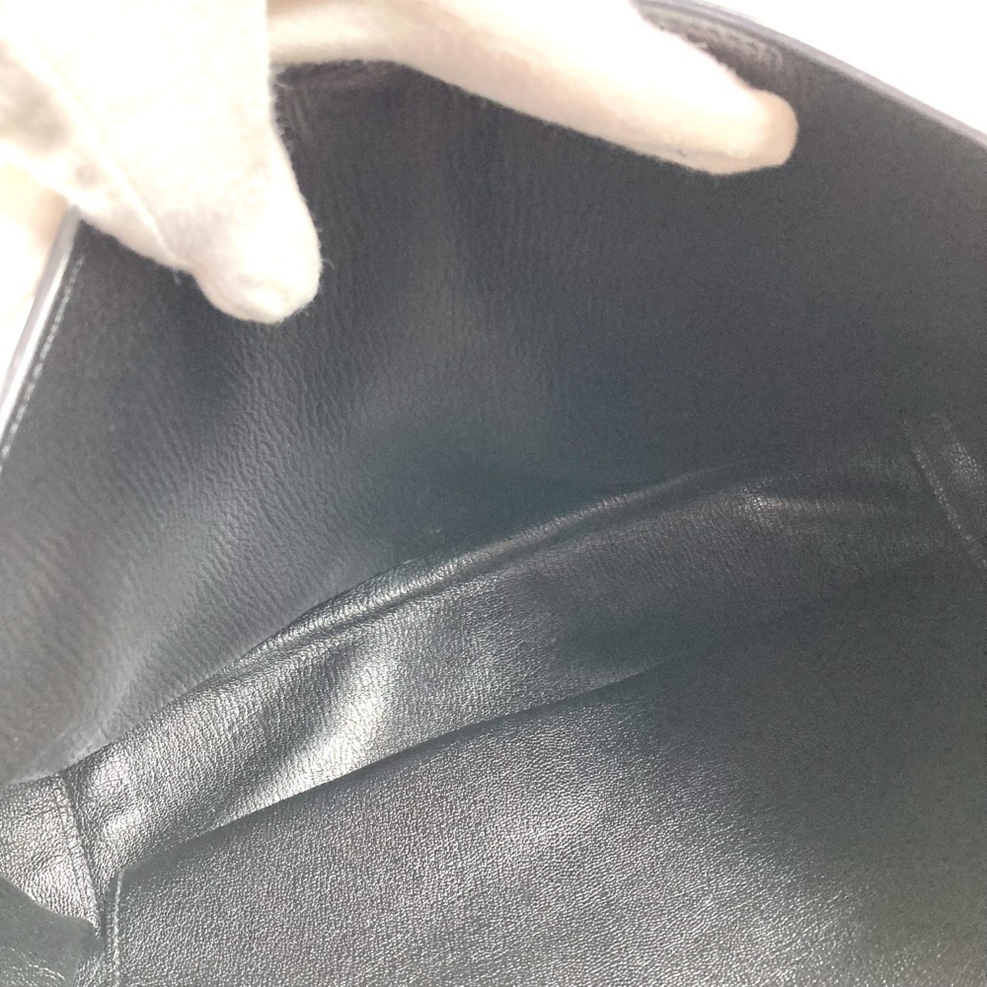 Hermes Black Leather Handbag Tote Bag (Pre-Owned)