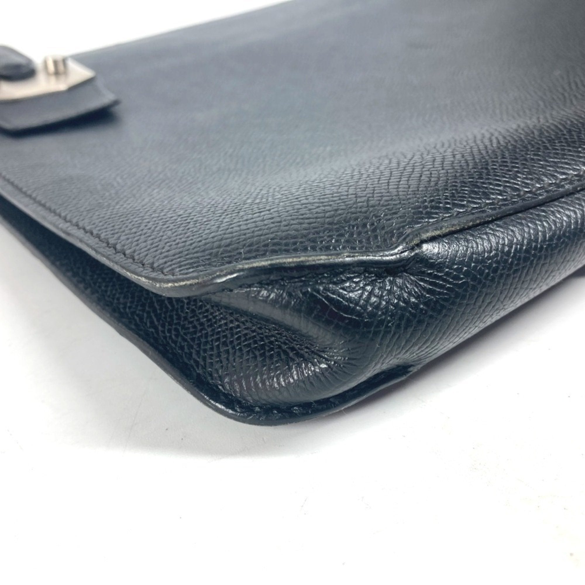 Hermes Black Epsom Leather Clutch Bag Pouch (Pre-Owned)
