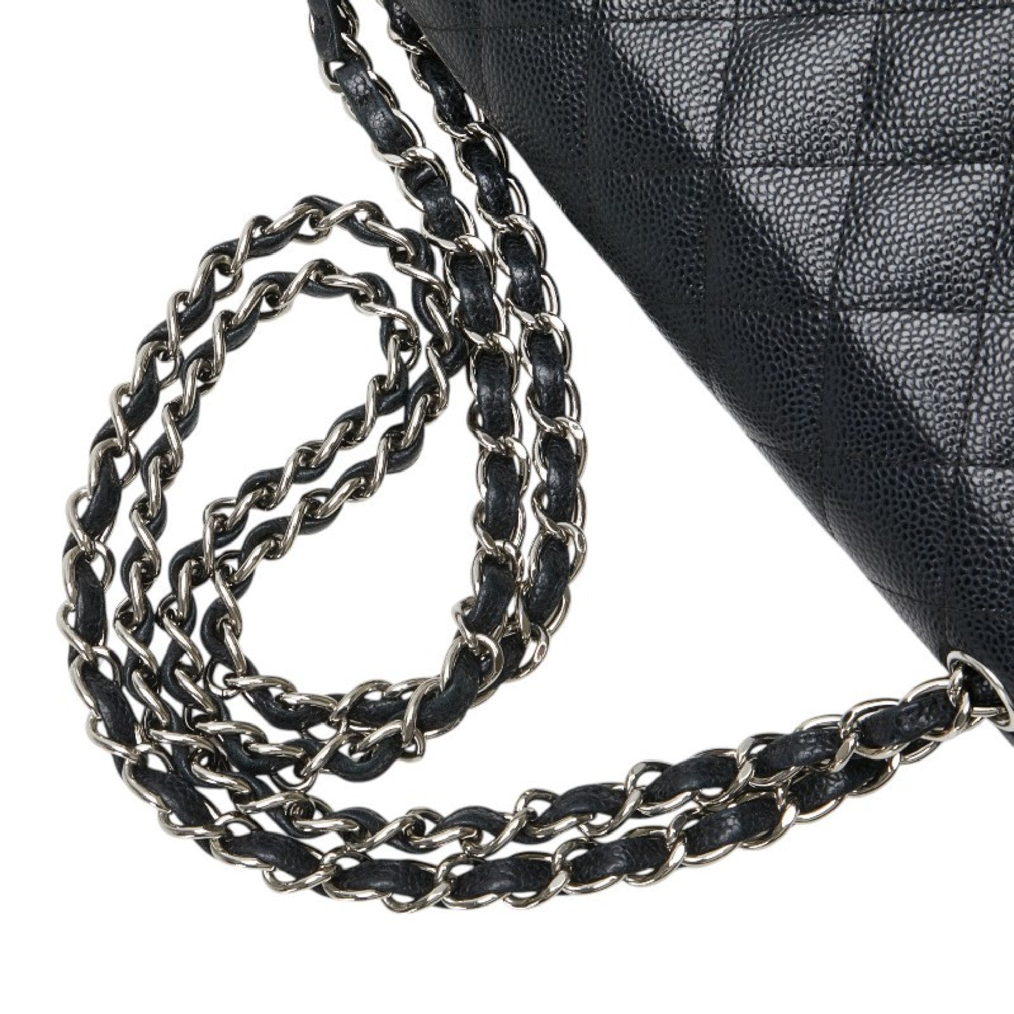 Chanel Black Grained Calfskin Shoulder Bag (Pre-Owned)