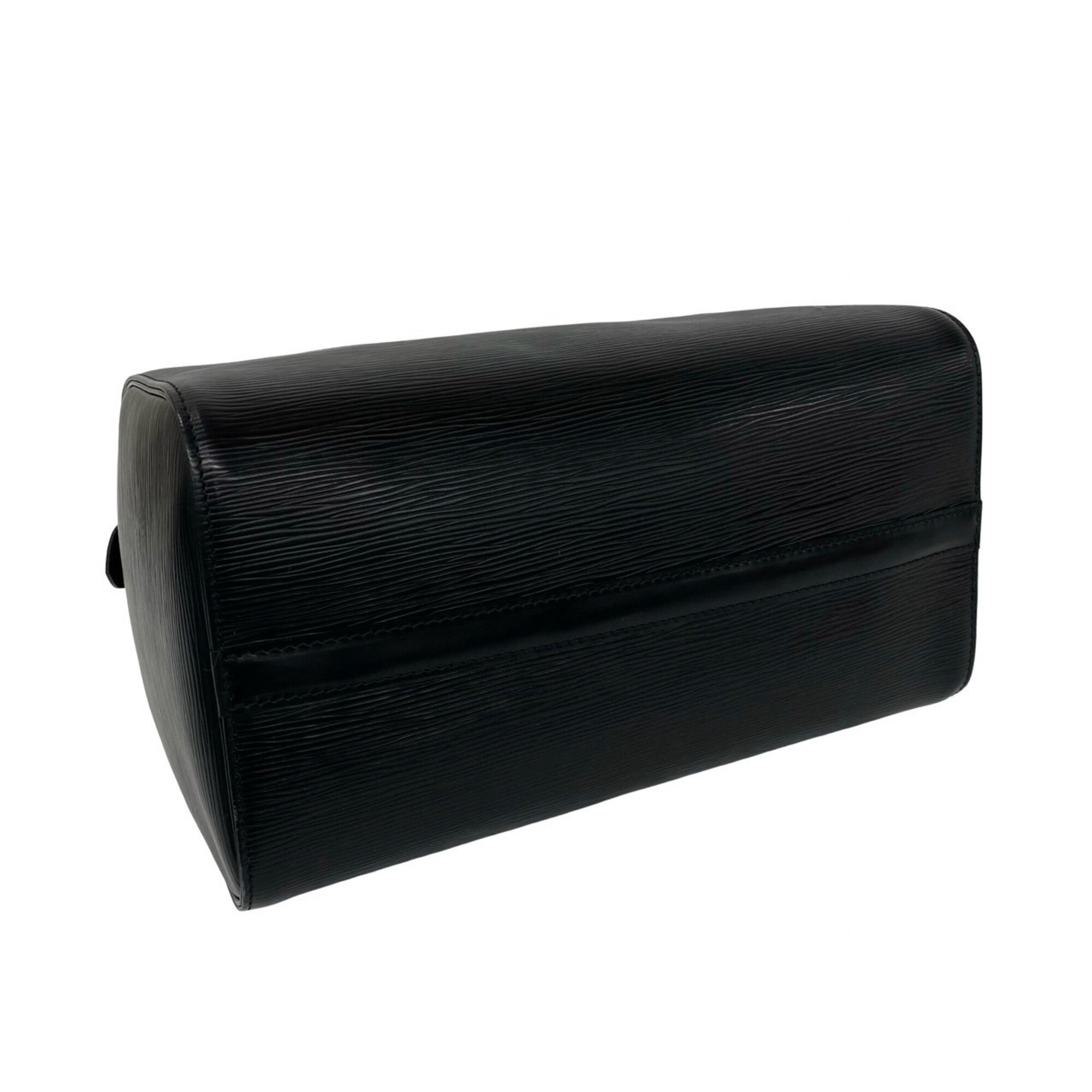 Louis Vuitton Black Leather Boston Bag Handbag (Pre-Owned)