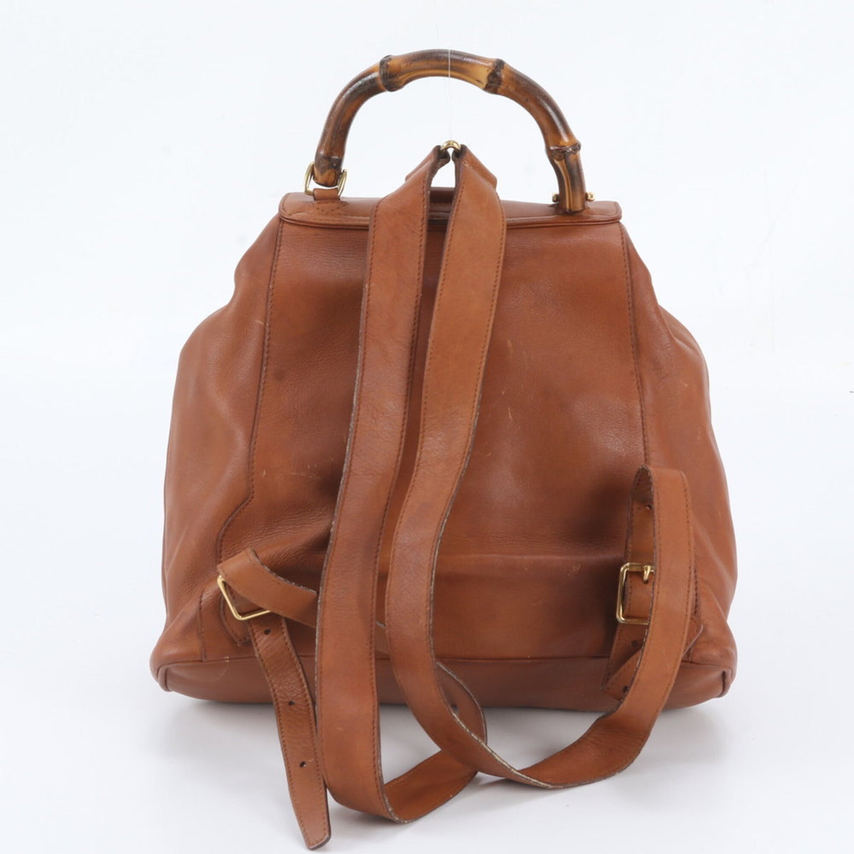 Gucci Brown Leather Backpack Shoulder Bag (Pre-Owned)