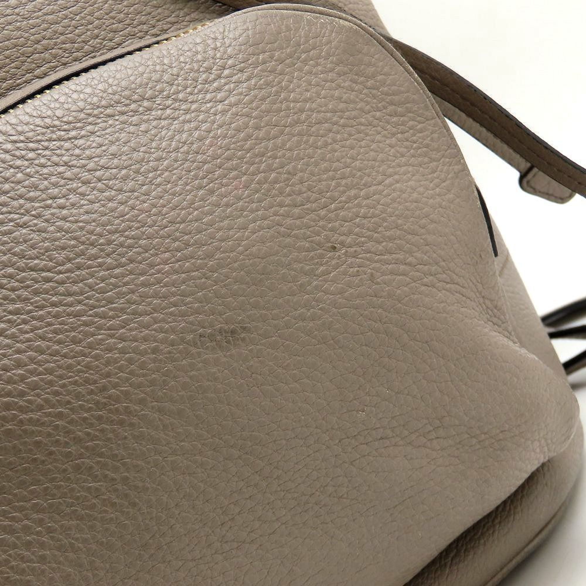 Prada Gray Grayish Leather Backpack (Pre-Owned)