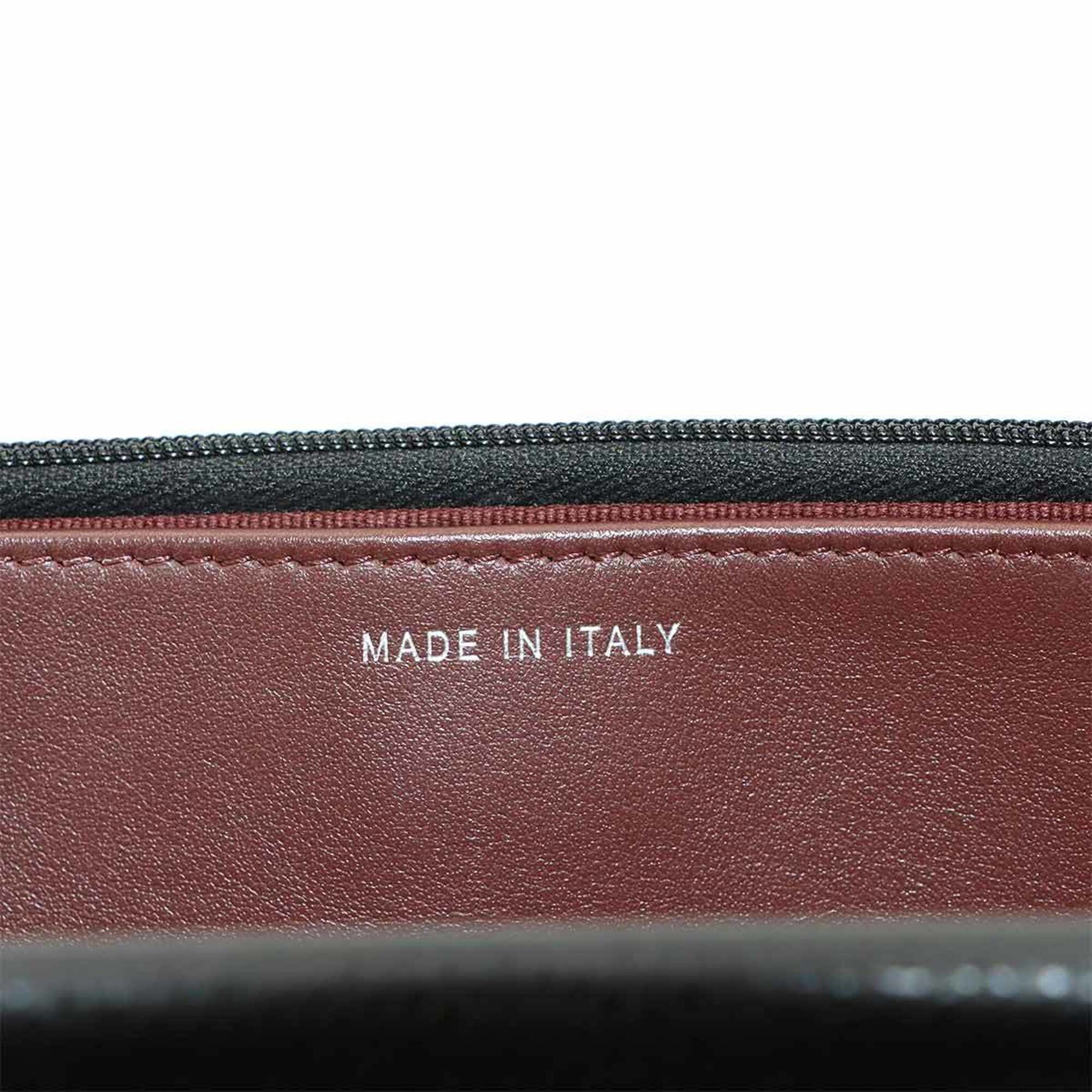 Chanel Black Grained Calfskin Chain/Shoulder Wallet (Pre-Owned)