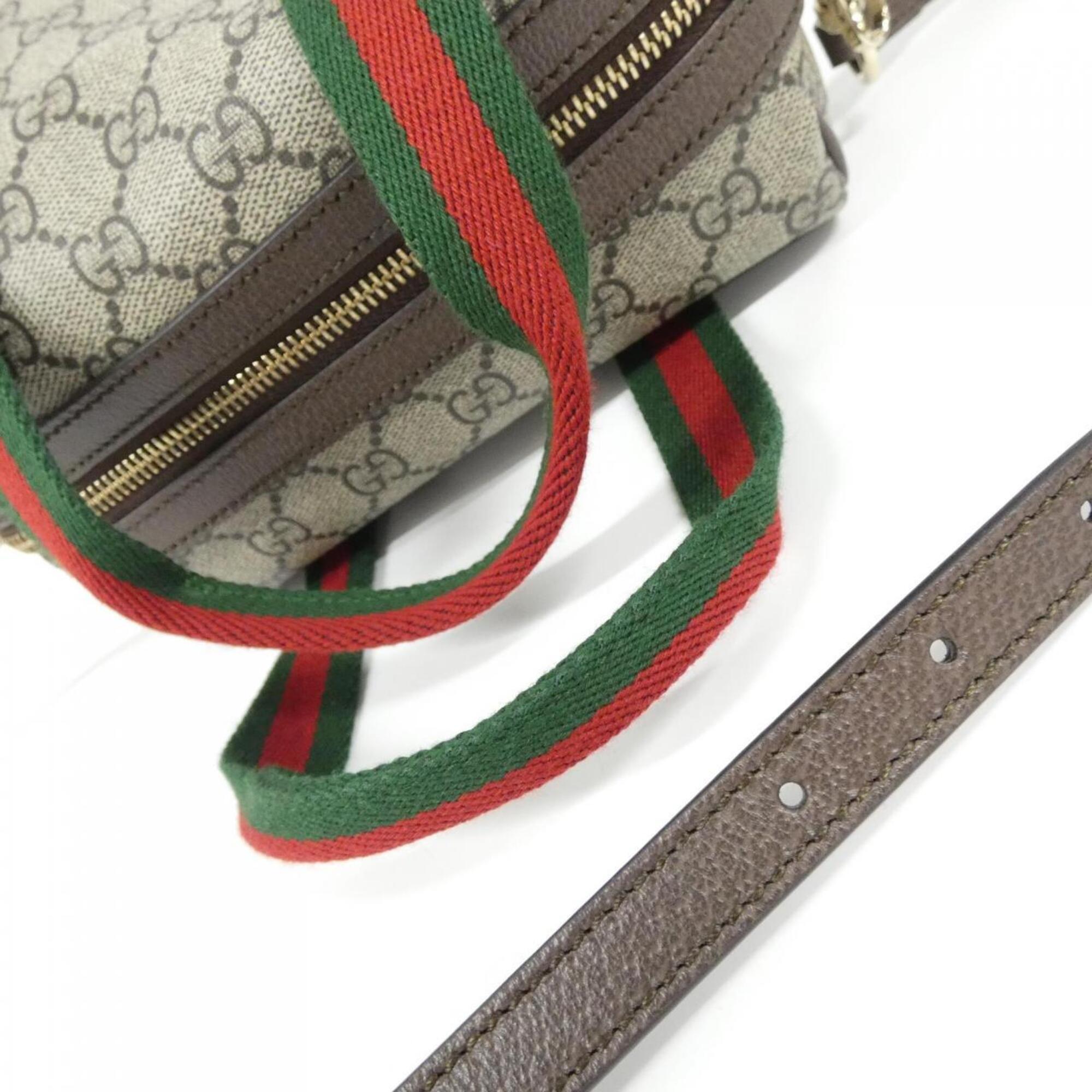 Gucci Beige Brown Gg Supreme Boston Bag (Pre-Owned)