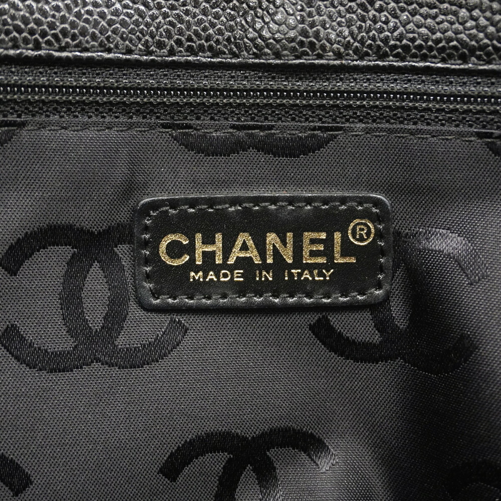 Chanel Black Grained Calfskin Tote Bag (Pre-Owned)