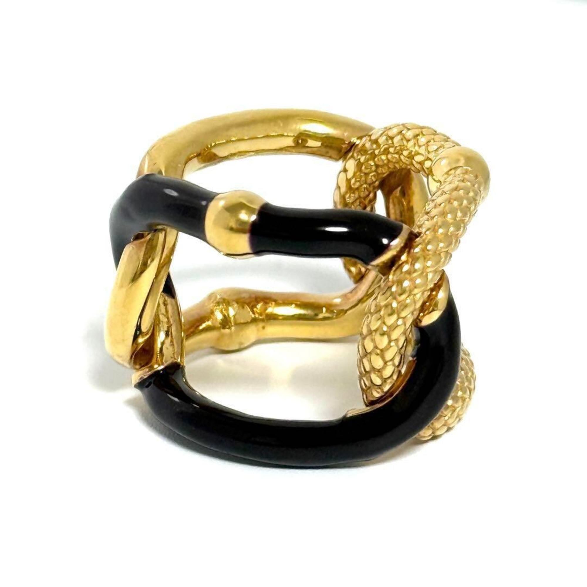 Bottega Veneta Gold Brown Silver 925 Band Ring (Pre-Owned)