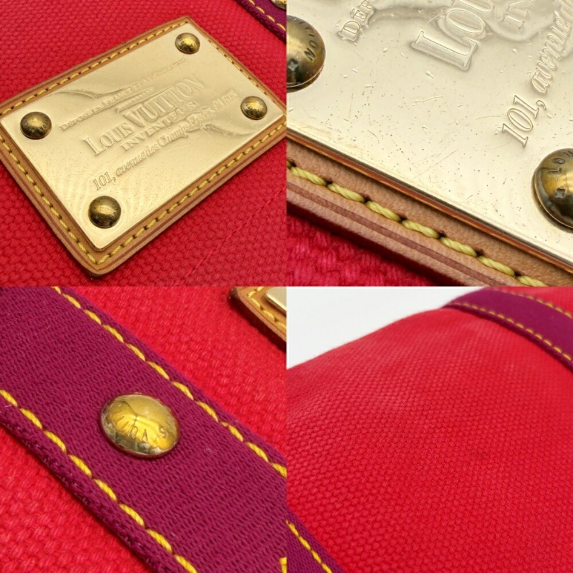Louis Vuitton Rouge Canvas Shoulder Bag (Pre-Owned)